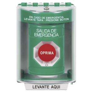 Botón Multipropósito, Salida De Emergencia, Girar Para Reset, Español, Cubierta De Policarbonato, 2 Relevadores NO/NC, Interior/Exterior