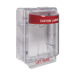 Cubierta Protectora Serie Stopper II¬Æ De Policarbonato, Con Bocina, Espaciador Transparente, Montaje en Superficie, Etiqueta Personalizada