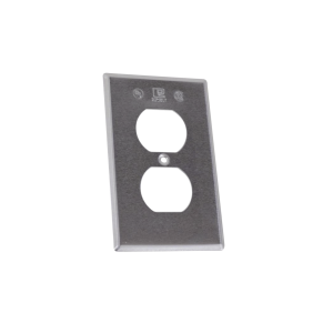 Tapa rectangular para contacto d√∫plex de aluminio tipo RR a prueba de intemperie.