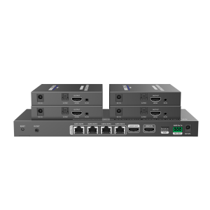 Kit Divisor y Extensor HDMI / Divide 1 Fuente HDMI a 4 Pantallas / Extiende la señal HDMI hasta 70 m / Resolución 4K @ 60 Hz/ Cat 6/6a/7 / IPCOLOR / CERO LATENCIA / Uso 24/7 / Puerto S/PDIF / EDID / RS232 / Salida Loop / Alimente solo el Tx