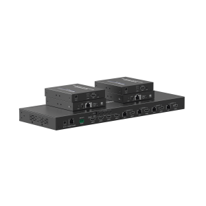 MATRICIAL Y EXTENSOR DE VIDEO HDMI 4 x 4 / 4 Entradas HDMI / 4 Salidas HDMI Loop / 4 Salidas RJ45 para Extender la señal 40 metros por salida / 1080 @ 60Hz / Conmutación por RS232, Control Remoto o Ethernet.