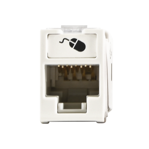 Jack UltraMAX Cat6, UTP, Montaje híbrido en Placa de Pared (Plano y Angulado), Color Blanco, Punch Down