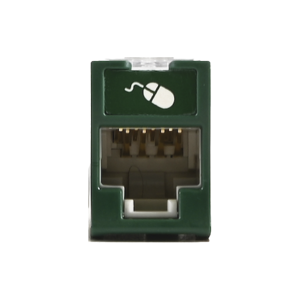 Jack UltraMAX Cat6, UTP, Montaje híbrido en Placa de Pared (Plano y Angulado), Color Verde, Punch Down