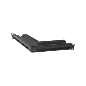 Patch Panel Z-MAX de 24 puertos, Blindado, Precargado con Jacks Categoria 6A, Angulado, 1UR