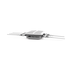 Outdoor IEEE 802.11ax wireless access point with dual-band radios and embedded antenna. This model supports Wi-Fi 6 technology with 8 spatial streams for 5GHz band. AC power adapter not included.