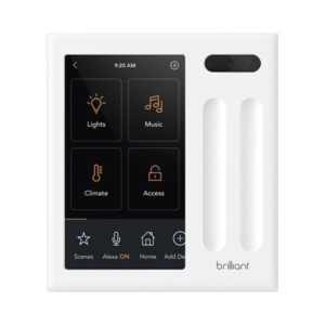 Control touch desde su pantalla en pared, compatible con 2 cargas para controlar iluminación.