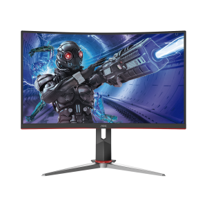 Monitor Curvo 27" GAMING W-LED VA, Resolución 1920 x 1080p 165Hz, con Entradas de Video VGA / HDMI / DISPLAYPORT .  Bisel Ultra Delgado. Soporta VESA
