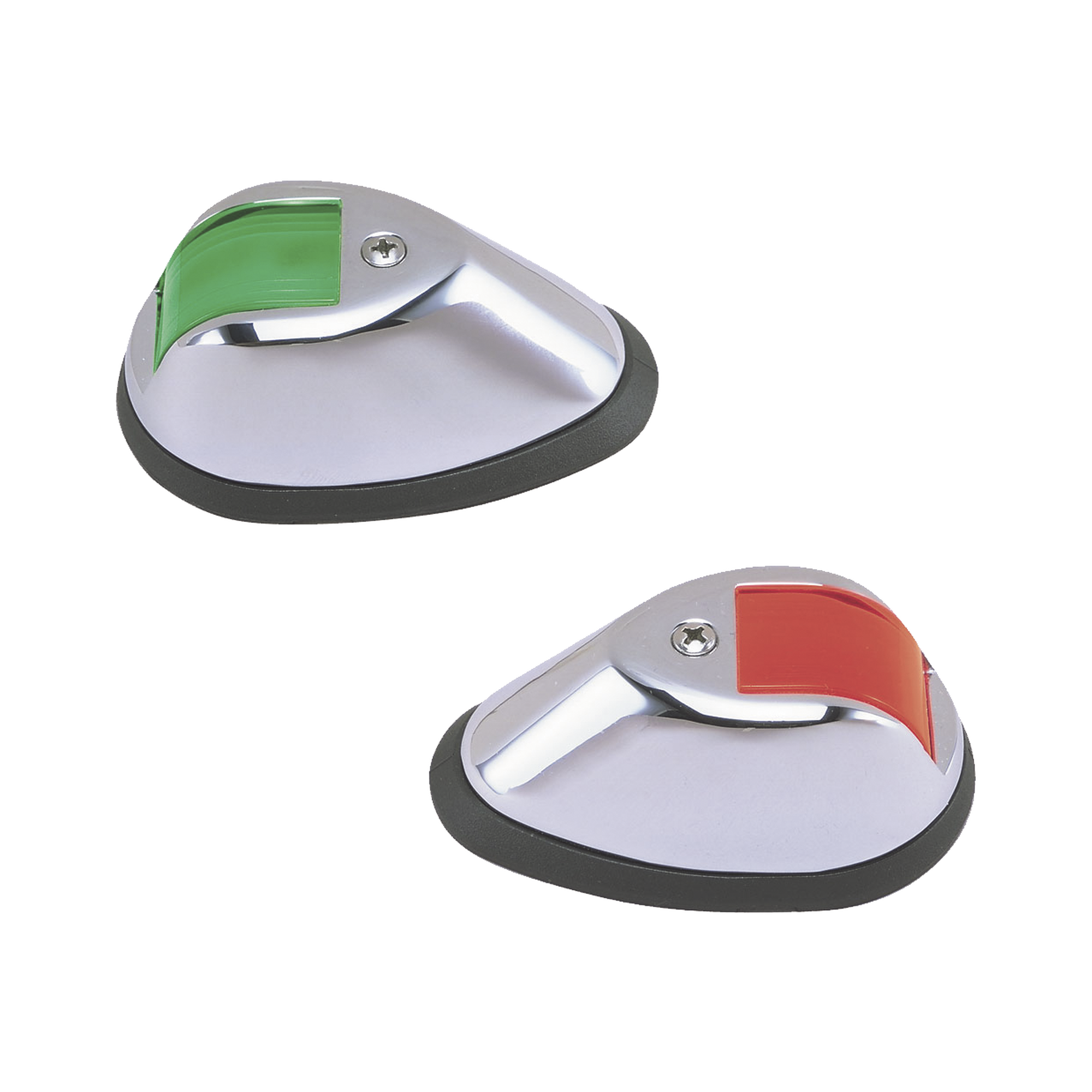 Set de Luces de Navegación Verticales en Carcasa Cromada en Color Rojo/Verde para Embarcaciones a Motor de Hasta 20 Metros