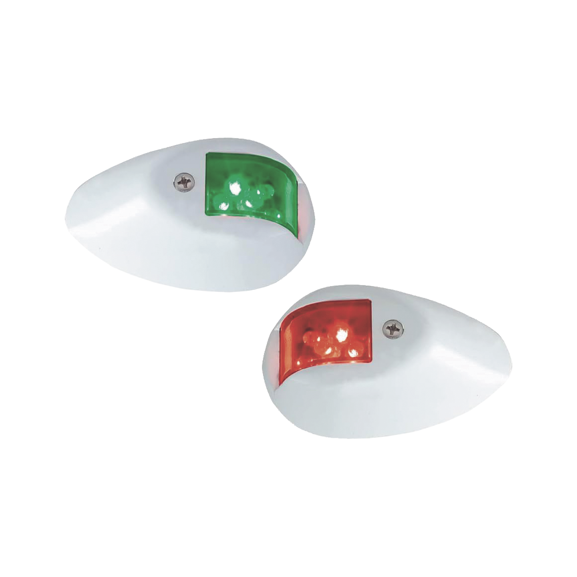 Set de Luces de Navegación Verticales Rojo / Verde con Carcasa en Color Blanco para Embarcaciones a Motor de Menos de 20 Metros
