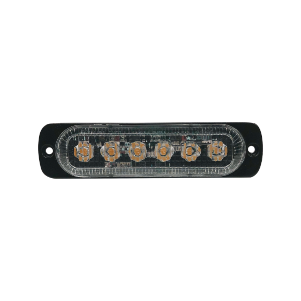 Luz direccional con 6 LEDS, color ambar, 12-24 Vcc