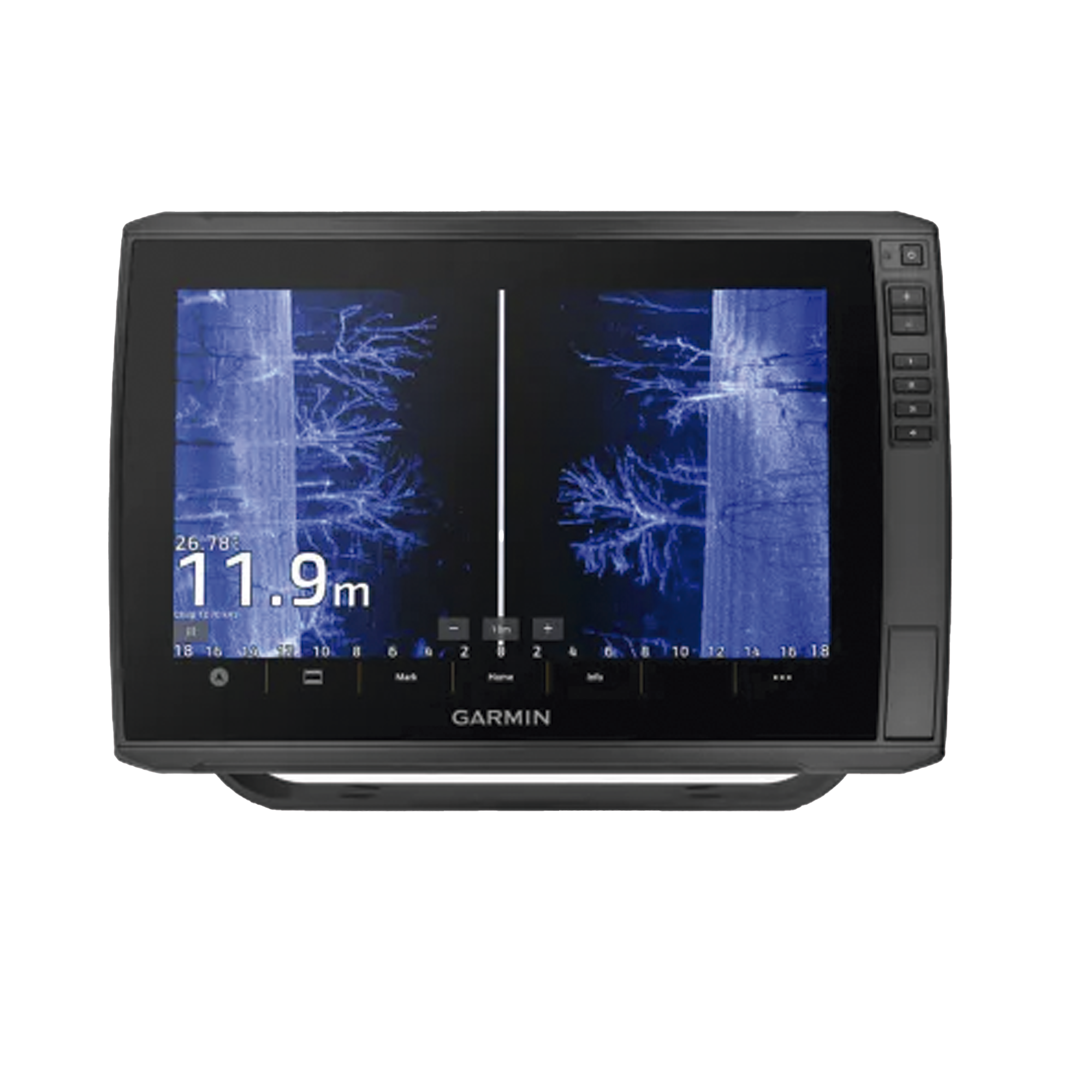 Pantalla ECHOMAP Ultra 2 de 122sv de 12" sin transductor, incluye sondas de exploración SIDEV√ú, CLEARV√ú Y CHIRP tradicional
