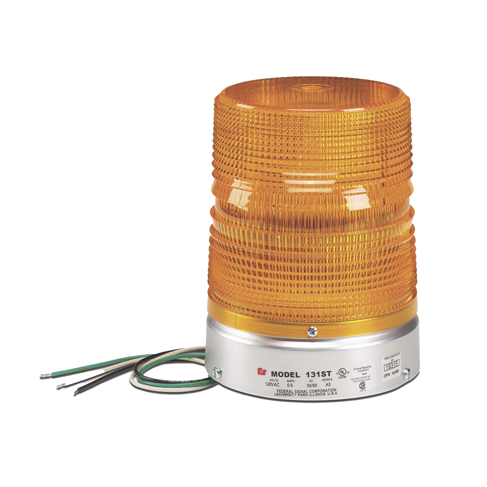 Luz de advertencia estroboscópica Starfire®, Listado por UL y cUL, Opera en 120 VAC, color Ámbar