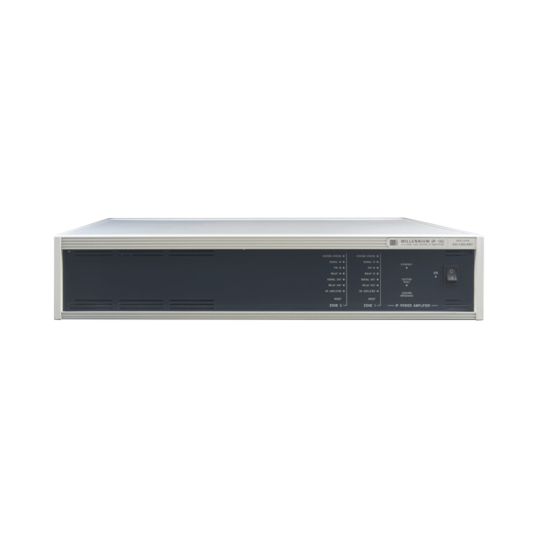 ETAPA DE POTENCIA DIGITAL 2x120W 100V  MILLENNIUM IP CON CONECTIVIDAD IP LAN, SUPERVISON, CALIDAD DE SONIDO HQ PARA 2 ZONAS, EN FORMATO RACK 2U