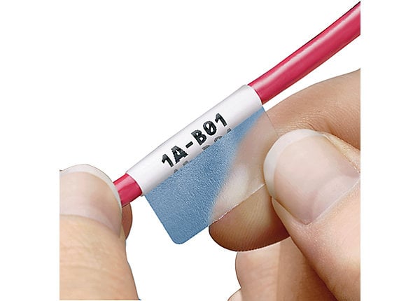 Casete de 50 Etiquetas Autolaminadas de 25.4 x 165.1 mm, para Cables de 12.1 a 40.4 mm de Diámetro, Área de Impresión Color Blanco
