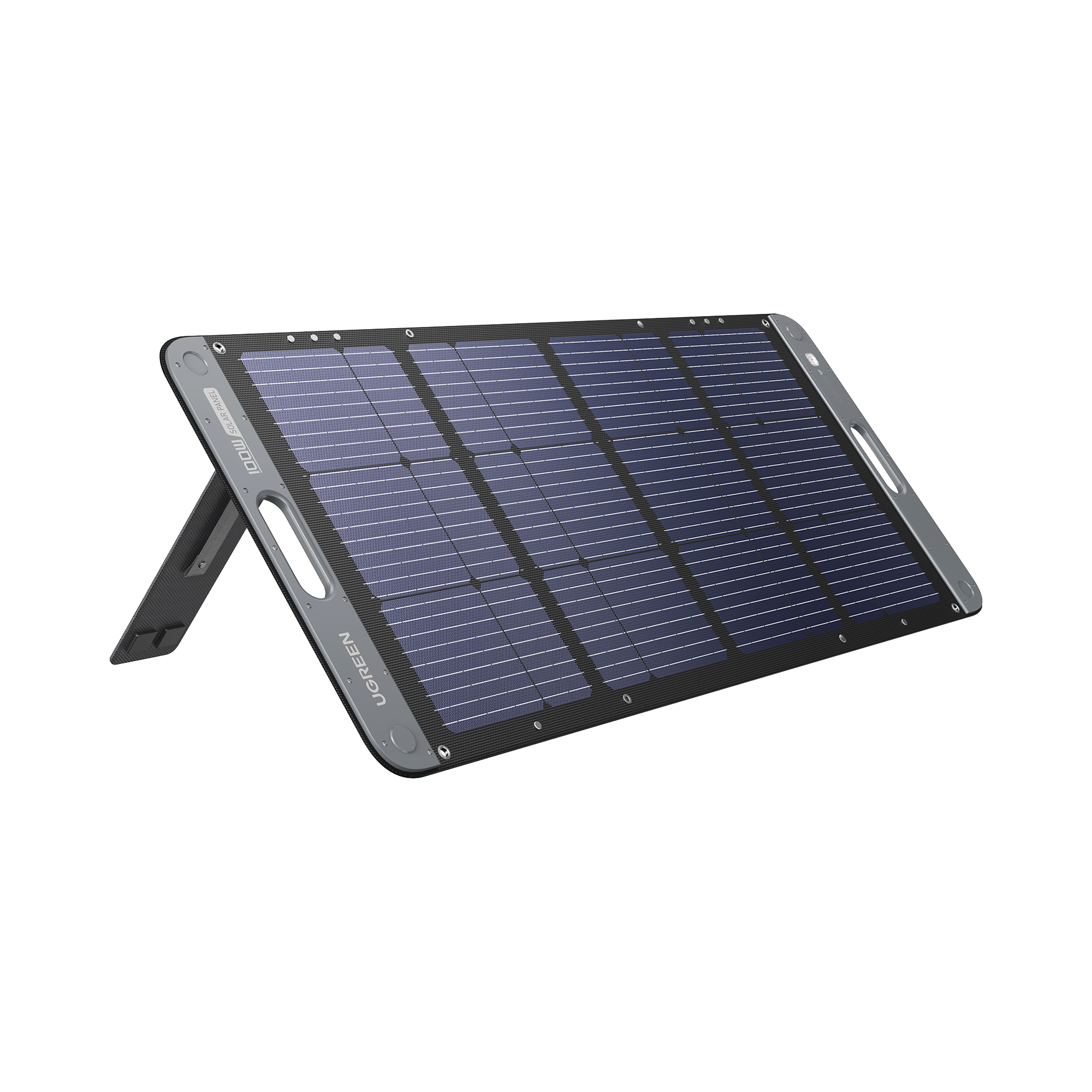 Panel Solar Plegable 100W / Recomendado para el Power Station Portable de 600W UGREEN /  Alta Eficiencia de Conversión / Alineación Inteligente de la Luz Solar / Resistente Al Agua Y Duradero / Incluye Cable XT60 Macho a Macho 2m.