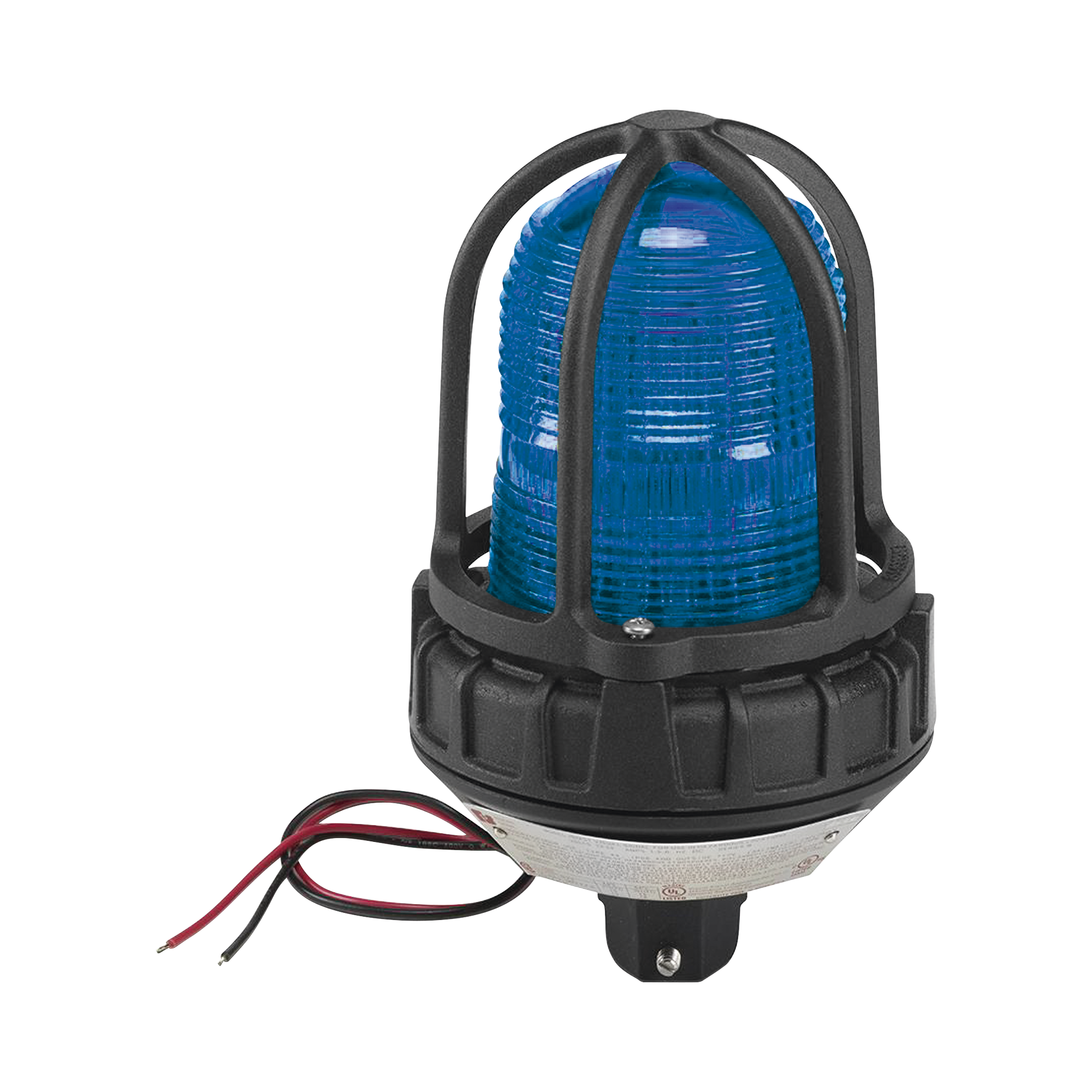 Luz estroboscópica para ubicaciónes peligrosas,  montaje tipo tubo, 12-24 VCD, color Azul