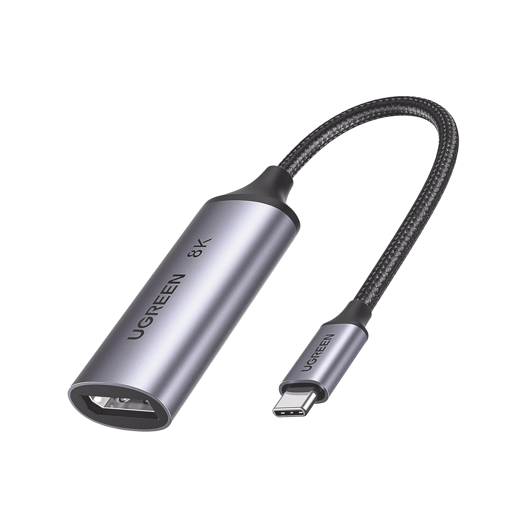 Cable Adaptador USB-C a DP 1.4 |  8K@60Hz | 4K@240Hz | Compatible con Thunderbolt 3 & 4 | HDR | eARC | DTS |  Dolby | 3D | ALLM | VRR | Admite Multi-Stream (MST) | Longitud del cable 10cm | Caja de Aluminio.
