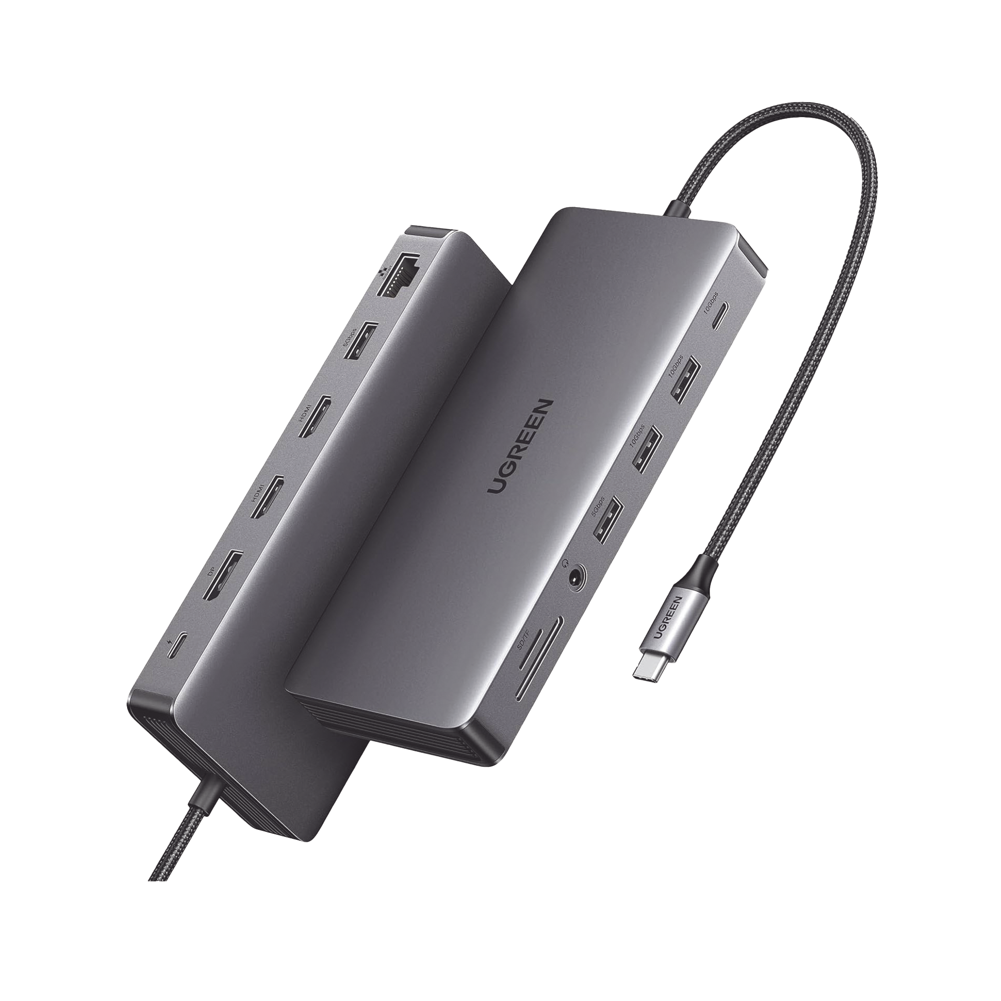 HUB USB-C (Docking Revodok Pro 313) 13 en 1 | 2 HDMI 4K@60Hz | 1 DP 4K@60Hz | USB-C 3.2 (10Gbps) | 2 USB-A 3.2 (10Gbps) | 2 USB-A 3.0 (5Gbps) | USB-C PD Carga 100W | RJ45 (Gigabit Ethernet) | SD + Micro SD (TF) Simultáneo | Jack Audio 3.5mm.