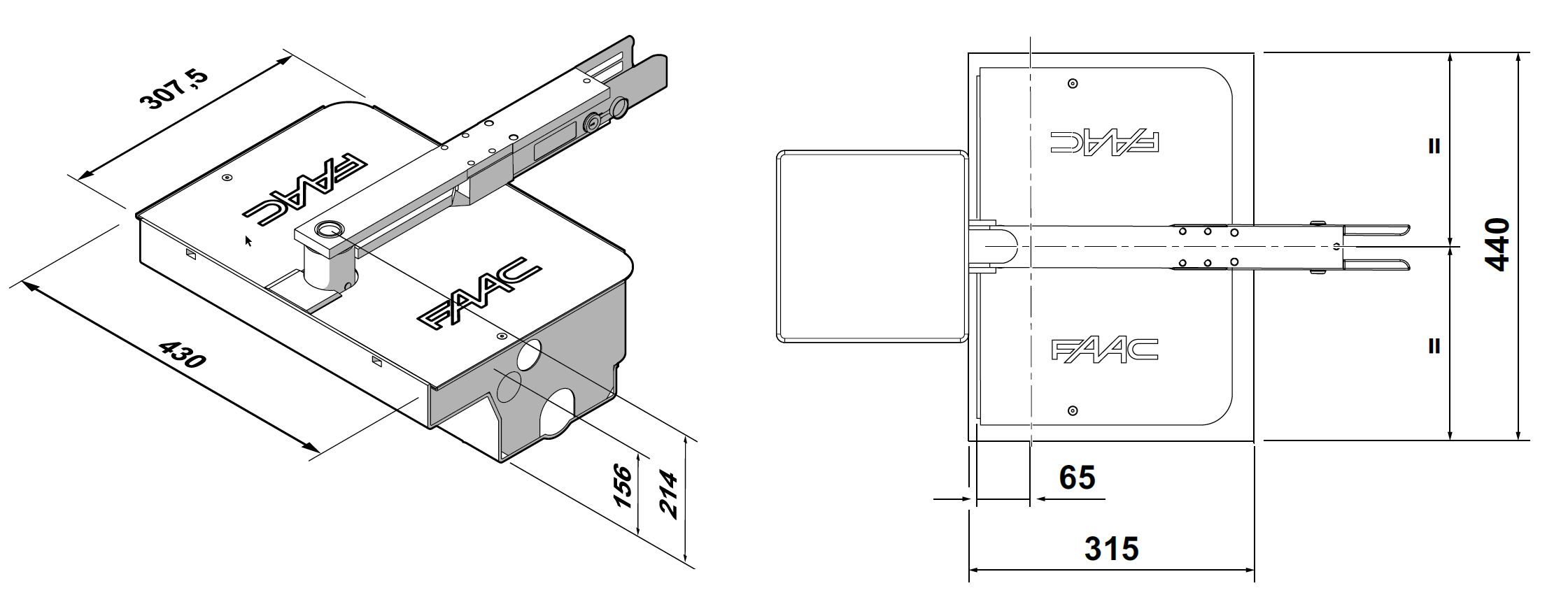 Kit de Operadores Subterraneos FAAC 770N 220V para Puertas Abatibles / Para Puertas de Hasta 3.5 Metros