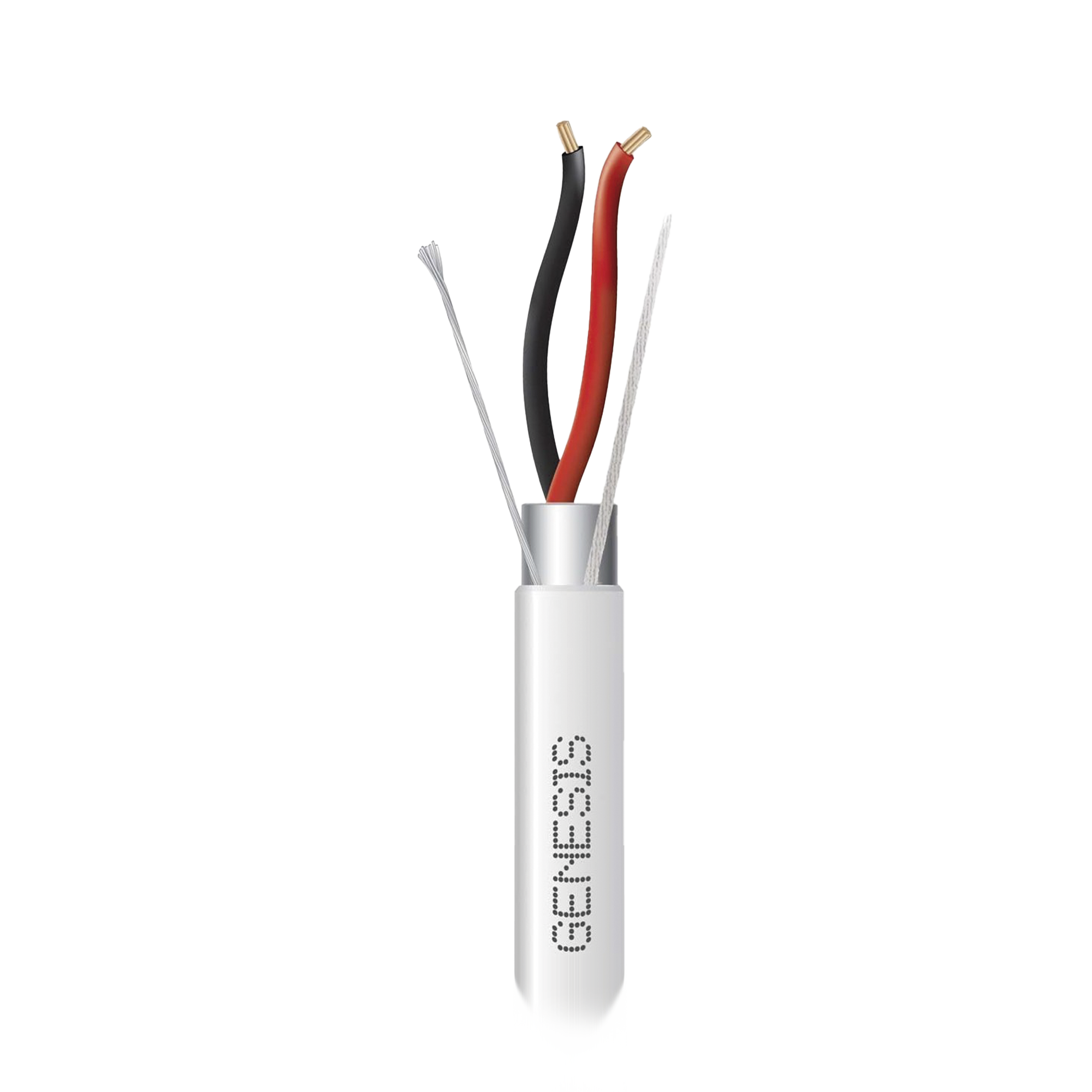 Bobina de 305 M de Cable 2 x 22 AWG BLINDADO / RISER / Color Blanco / Para Aplicaciones de Audio, Seguridad y Control