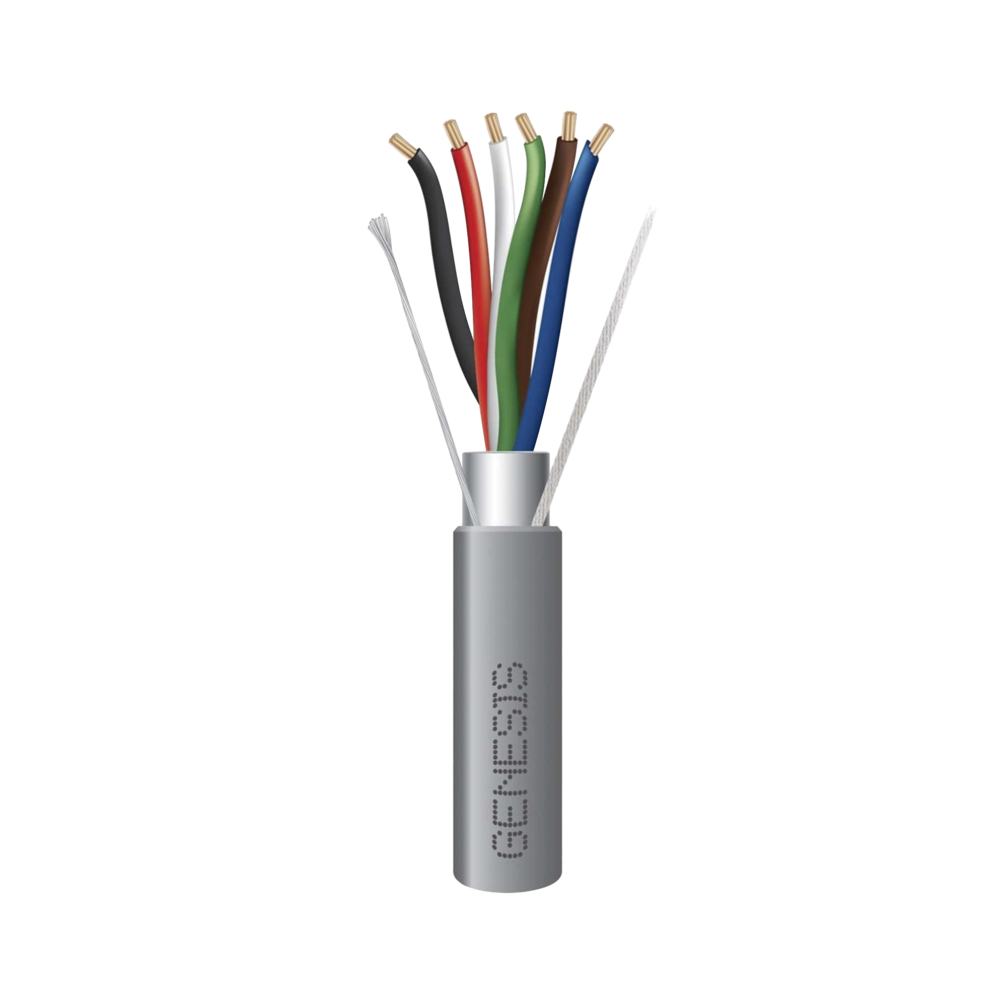 Bobina de 152 Metros de Cable / 6 x 22 AWG BLINDADO / Riser / Color Gris / Para Aplicaciones de Audio, Seguridad y Control