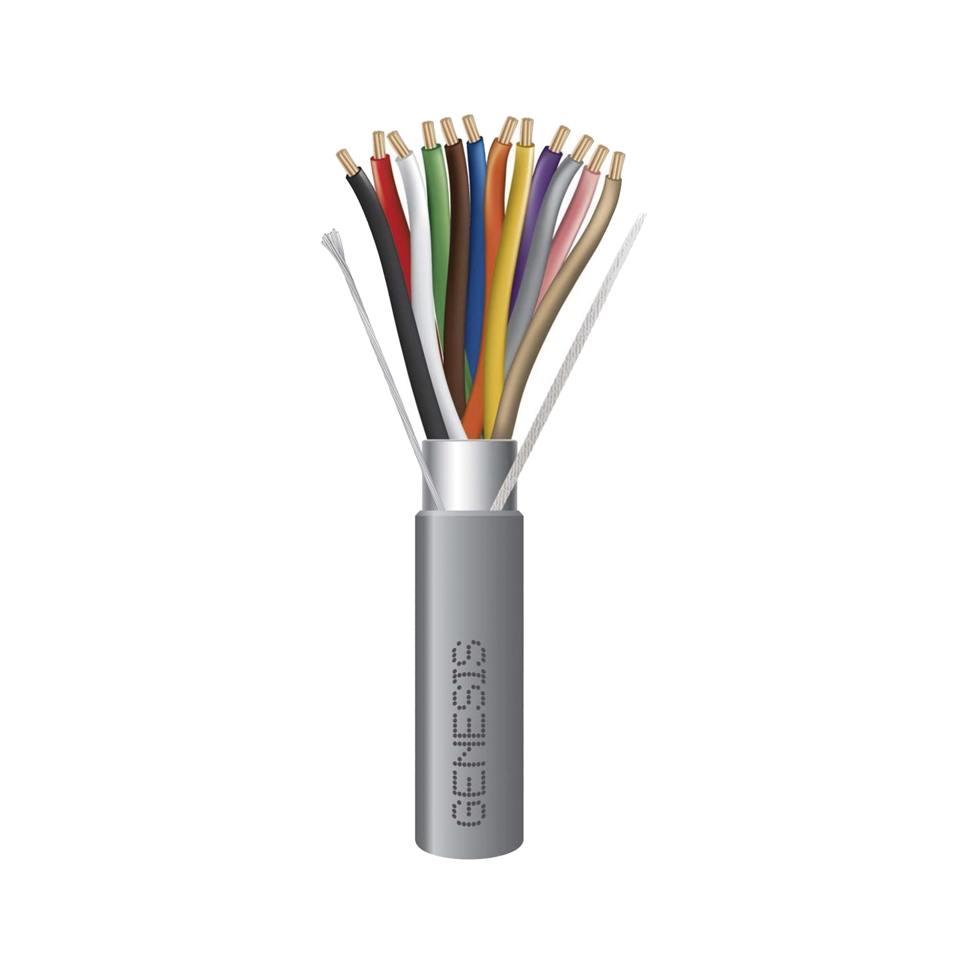 Bobina de 305 Metros / Cable de Cobre / 12 x 22 AWG / Riser / Tipo CMR CL3R FPLR /Para Interior / Color Gris / Para Aplicaciones de Alarmas de Intrusión y Automatización