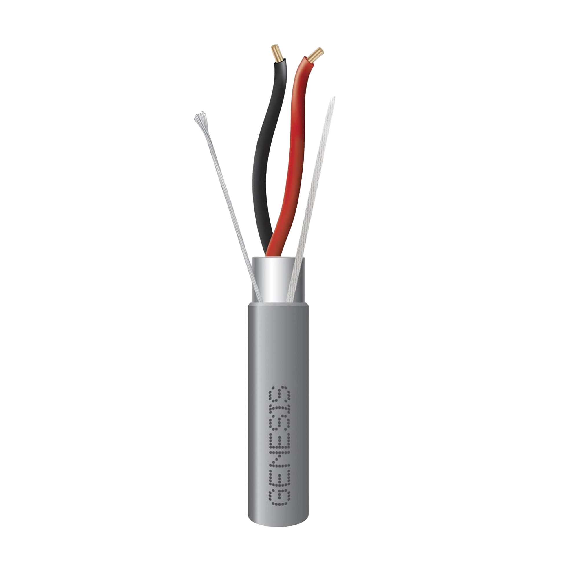 Bobina de 305 Metros de Cable / 2 x 16 AWG / Riser / Blindado / Tipo CMR-CL3R-FPLR-FT4 / Color Gris / Aplicaciones de alarmas de intrusión/Control de Acceso/ Automatización / Interfonos y Tv Porteros.