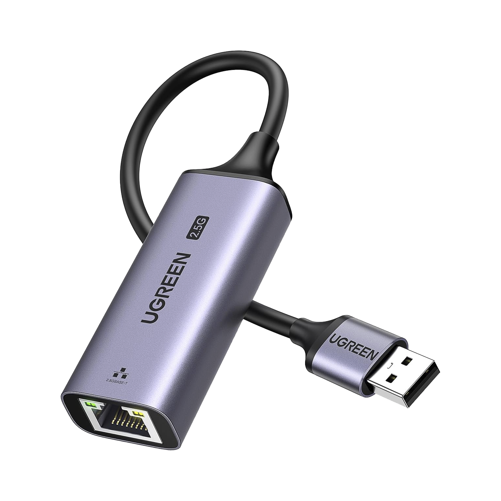 Adaptador USB-A 3.0 a Ethernet 2.5G | Chip de Última Generación RTL8156BG | Indicadores Led | Caja de Aluminio | Diseño Reforzado | Compacto y Portátil | Compatible con Laptop /PC/NAS/Enrutador/Switch de Ethernet, etc.