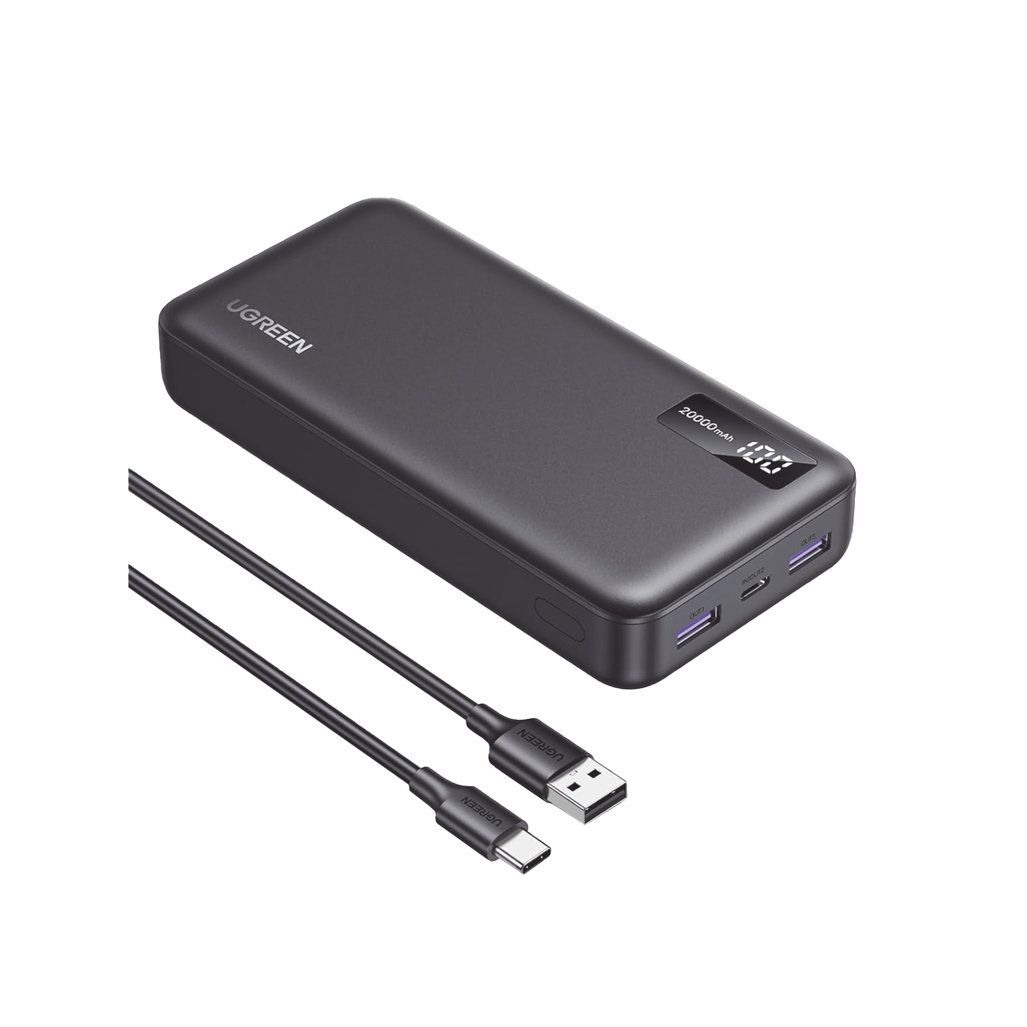 Power Bank 20000mAh | 22.5W | 1 USB-C | 2 USB-A | PD3.0 | QC4.0/3.0/2.0 | FPC | AFC | SPC | PPS | Carga 3 veces más Rápido | Protección Integrada| Material Ignifugo | UL94 V-0 | Pantalla Inteligente | Aprobado por Aerolíneas.
