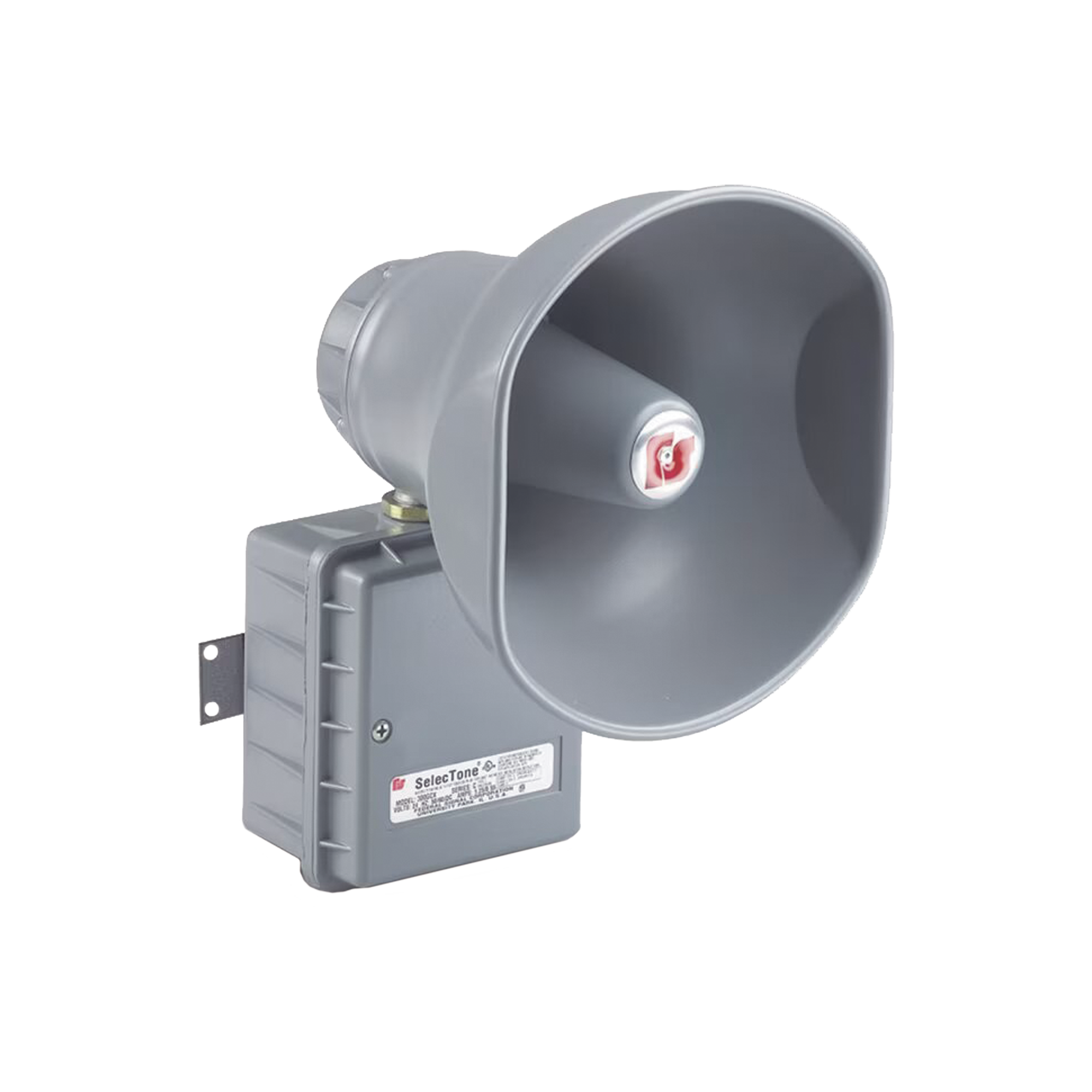 302GCX SelecTone® 30W Altavoz amplificado para zonas peligrosas, Listado por UL y cUL para Clase I, División 2, Grupos A, B, C y D; Clase II, División 2, Grupos F y G; Clase III, División 2, Grupos F y G; Clase III, 240 VCA color