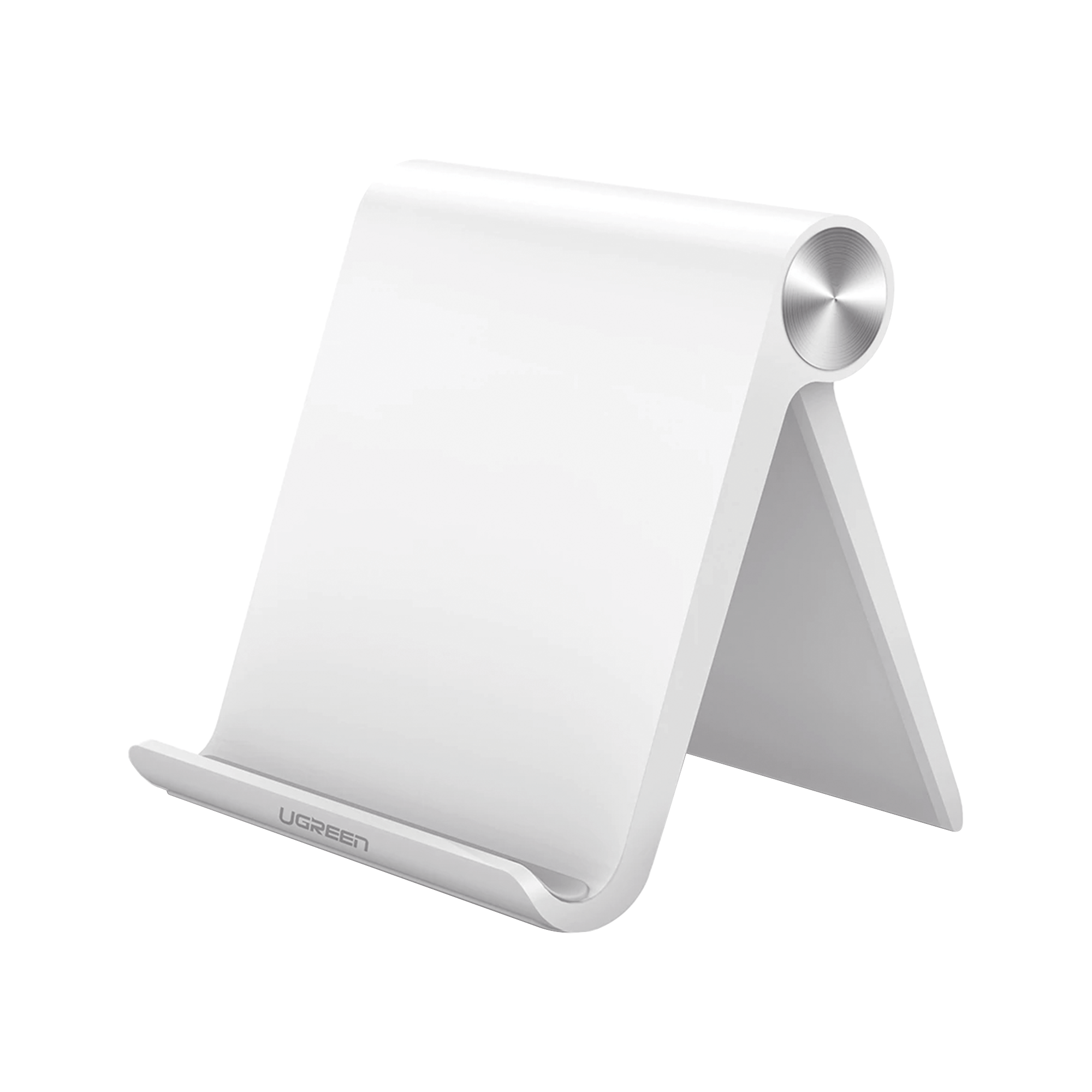 Soporte de Escritorio para Tablet /  Ajustable de 0¬∞ a 100¬∞ / Goma Antiarañazos / Antideslizante / Amplia Compatibilidad con dispositivos de 4'' a 13'' / Plegable / ABS / Color Blanco