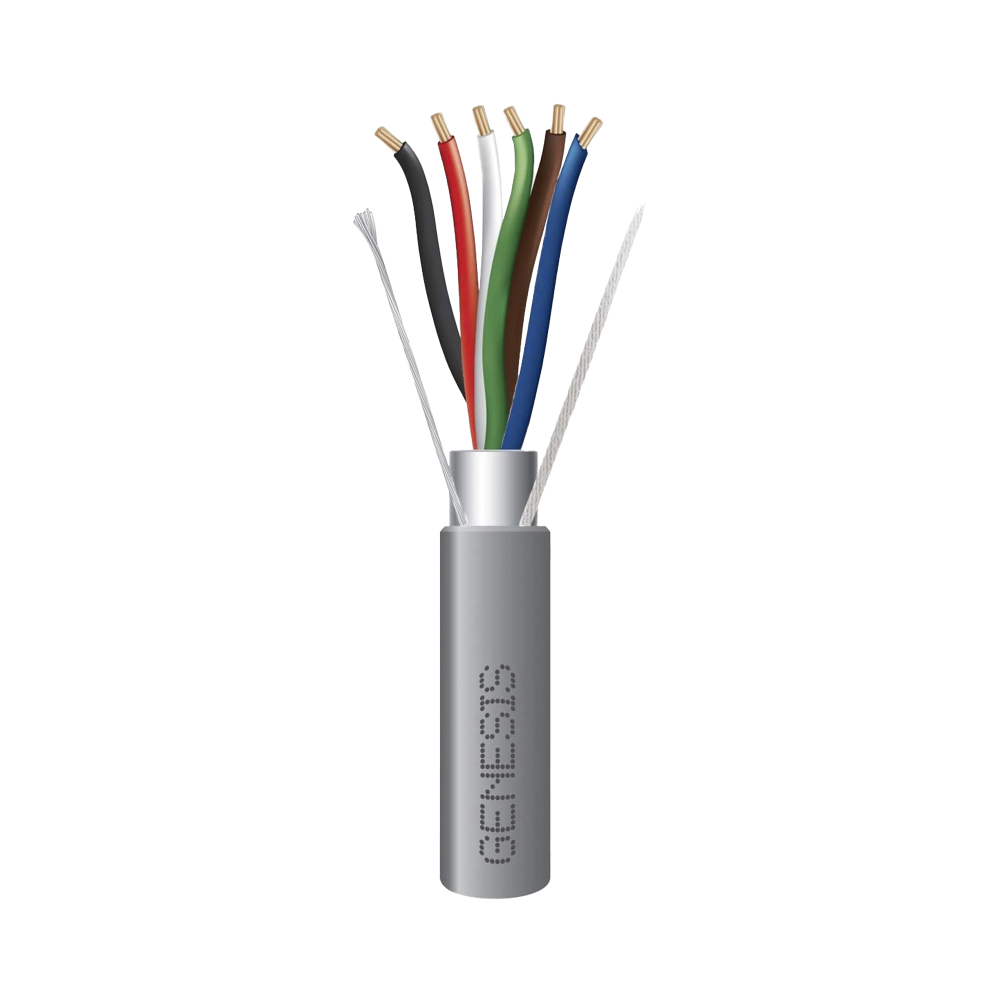 Bobina de 305 Metros de Cable  6 x 22 AWG / Blindado / Plenum de Color Gris / Aplicaciones de Audio, Seguridad y Control