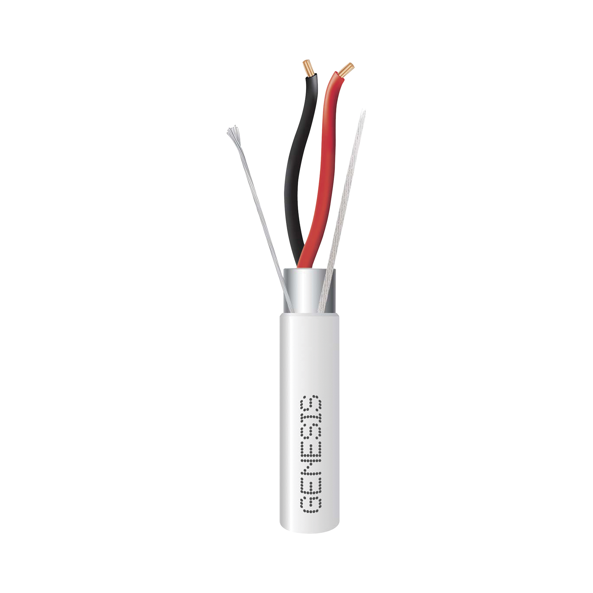 Bobina de 152 Metros de Cable / 2 x 16 AWG / BLINDADO / PLENUM / Color Blanco / Para Aplicaciones de Audio, Seguridad y Control