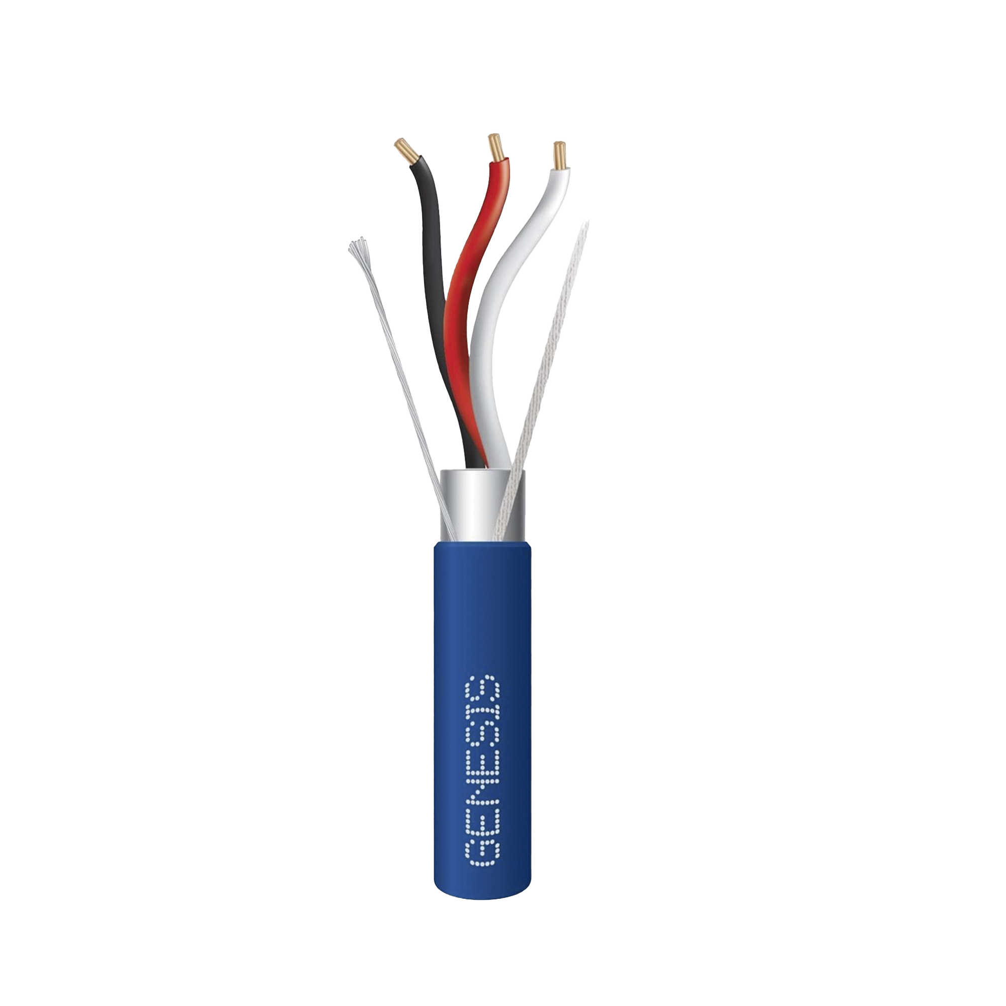 Bobina de 305 Metros de Cable 3 x 18 AWG / Plenum / BLINDADO / Tipo FPLP, CMP, CL3P / Color Azul / Para Aplicaciones en Sistemas de Seguridad, Audio, Control y otras Aplicaciones