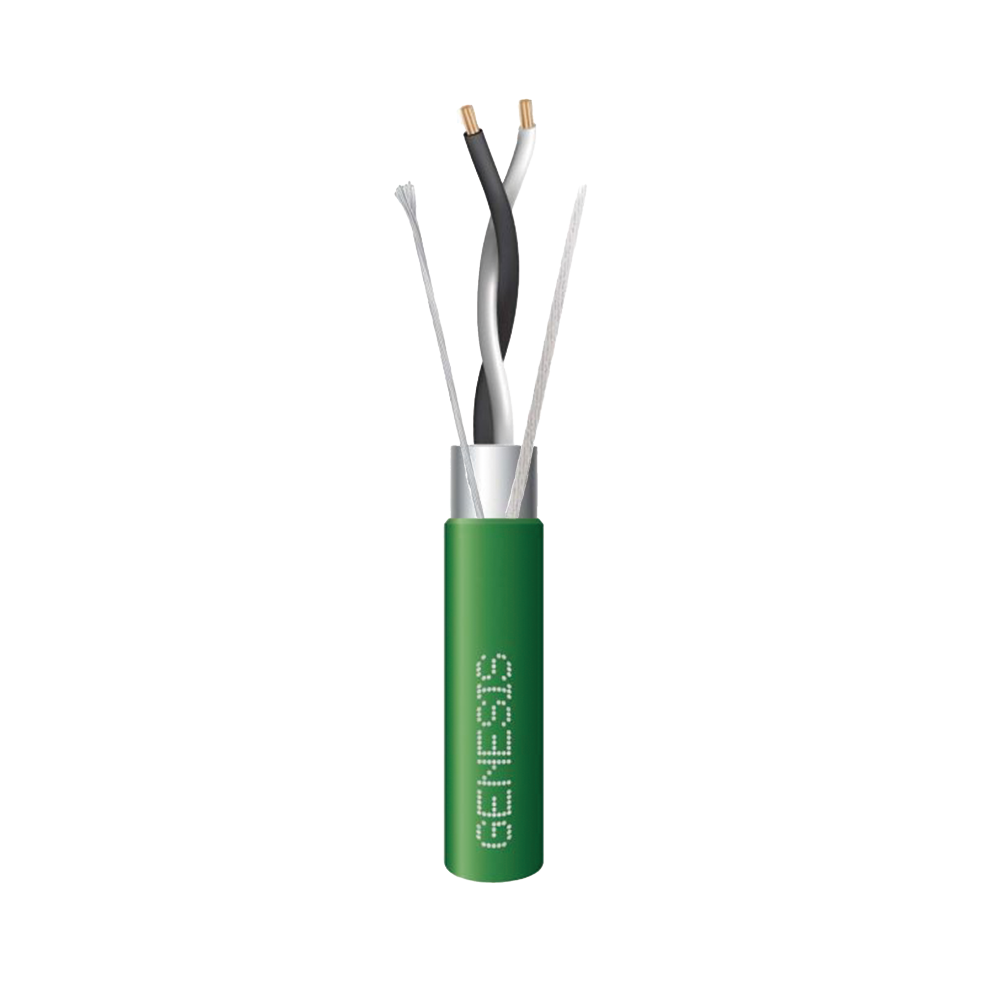 Bobina de 305 Metros / Cable 2 x 22 AWG / Color Verde / Blindado / Plenum / Trenzado para Aplicaciones de Transmisión de Datos a Alta Velocidad para Automatización, EIA-485, BACnet y otros Sistemas de Comunicación