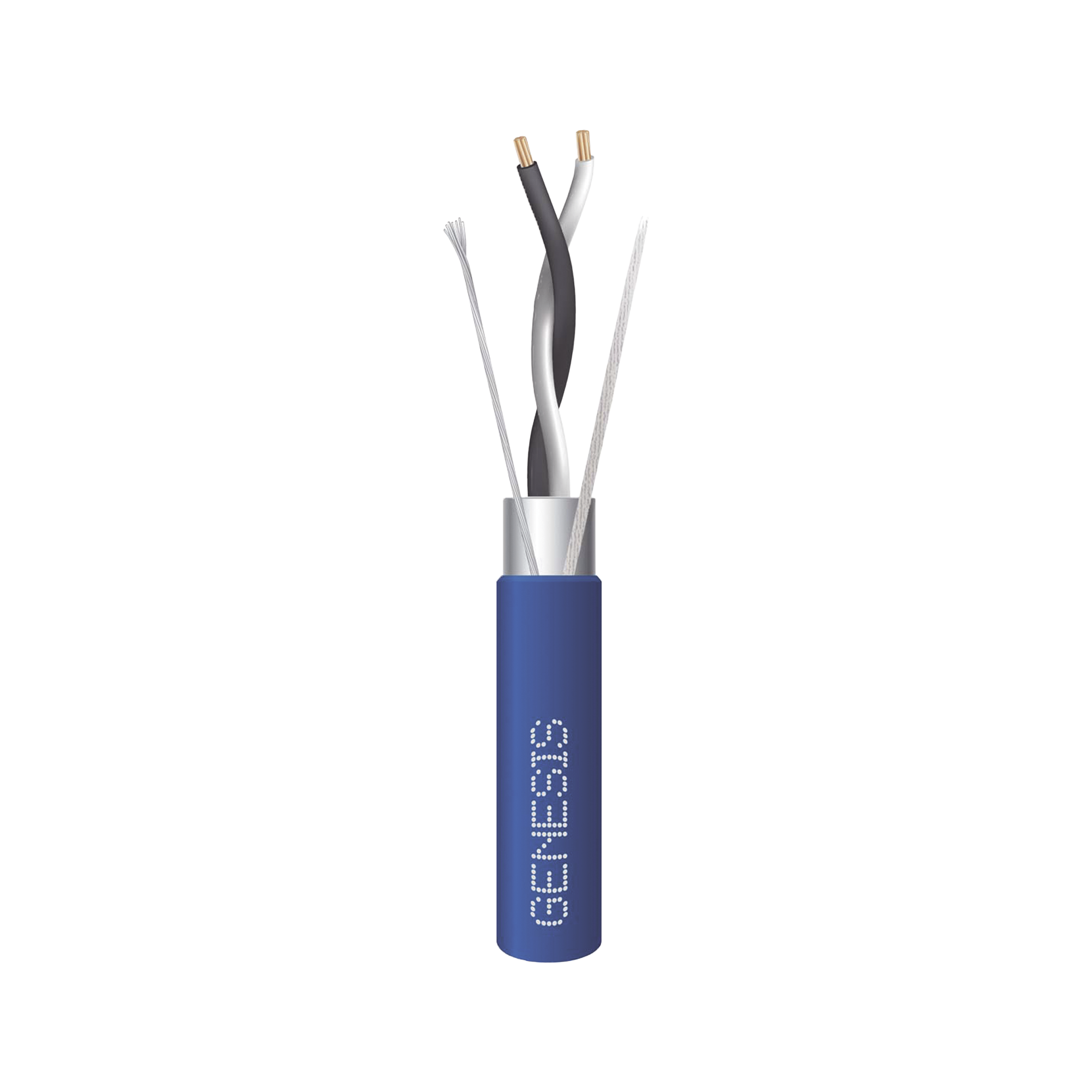 Bobina de 305 Metros / Cable 2 x 22 AWG / Color Azul / Blindado / Plenum / Trenzado para Aplicaciones de Transmisión de Datos a Alta Velocidad para Automatización, EIA-485, BACnet y otros Sistemas de Comunicación