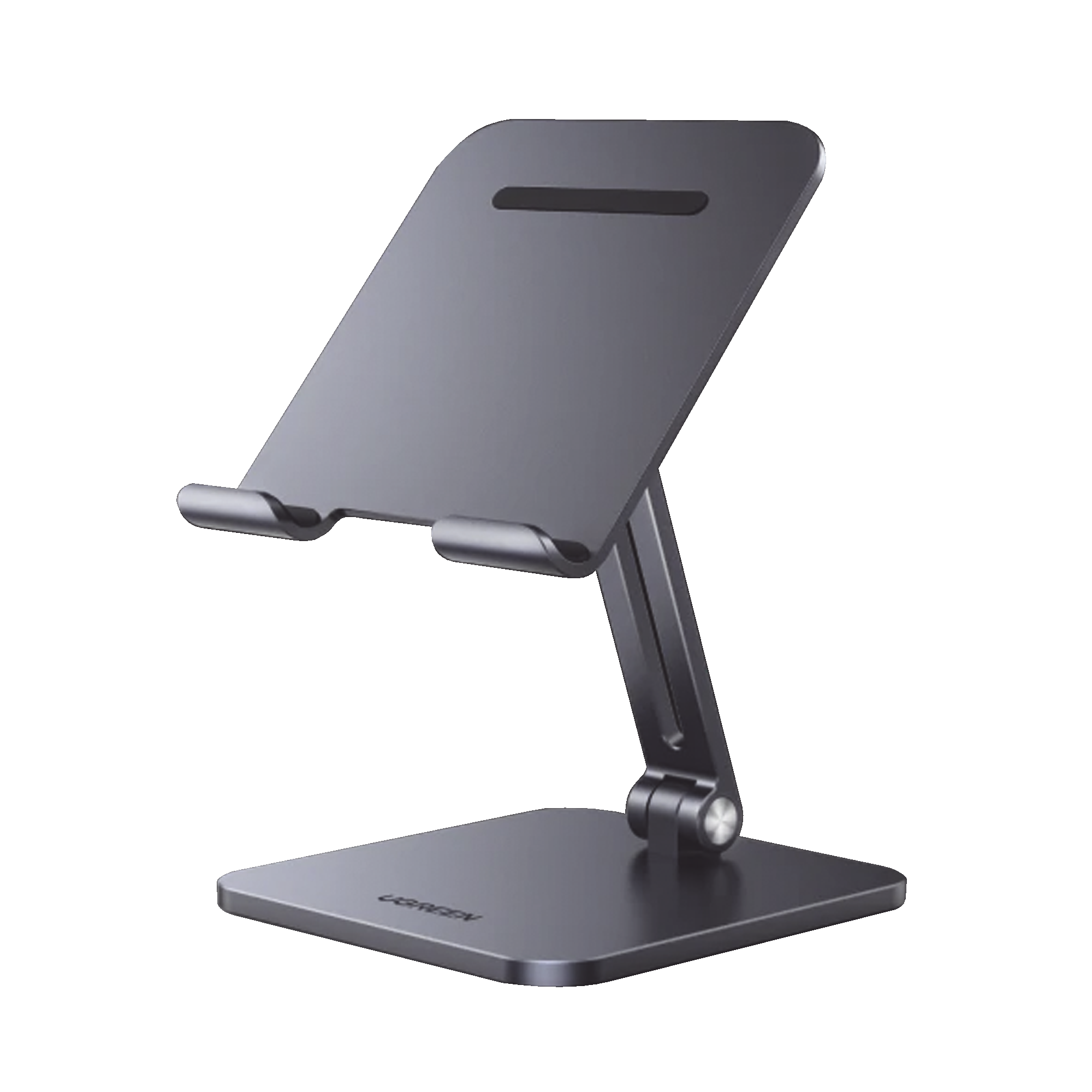 Soporte de Aluminio para IPad & Tablet | Plegable |Angulo Ajustable de 180¬∞ y 270¬∞ | Base Antideslizante | Protección  de Silicona | Amplia Compatibilidad con dispositivos de 7.9'' a 12.9'' | Aluminio Solido | Color Gris