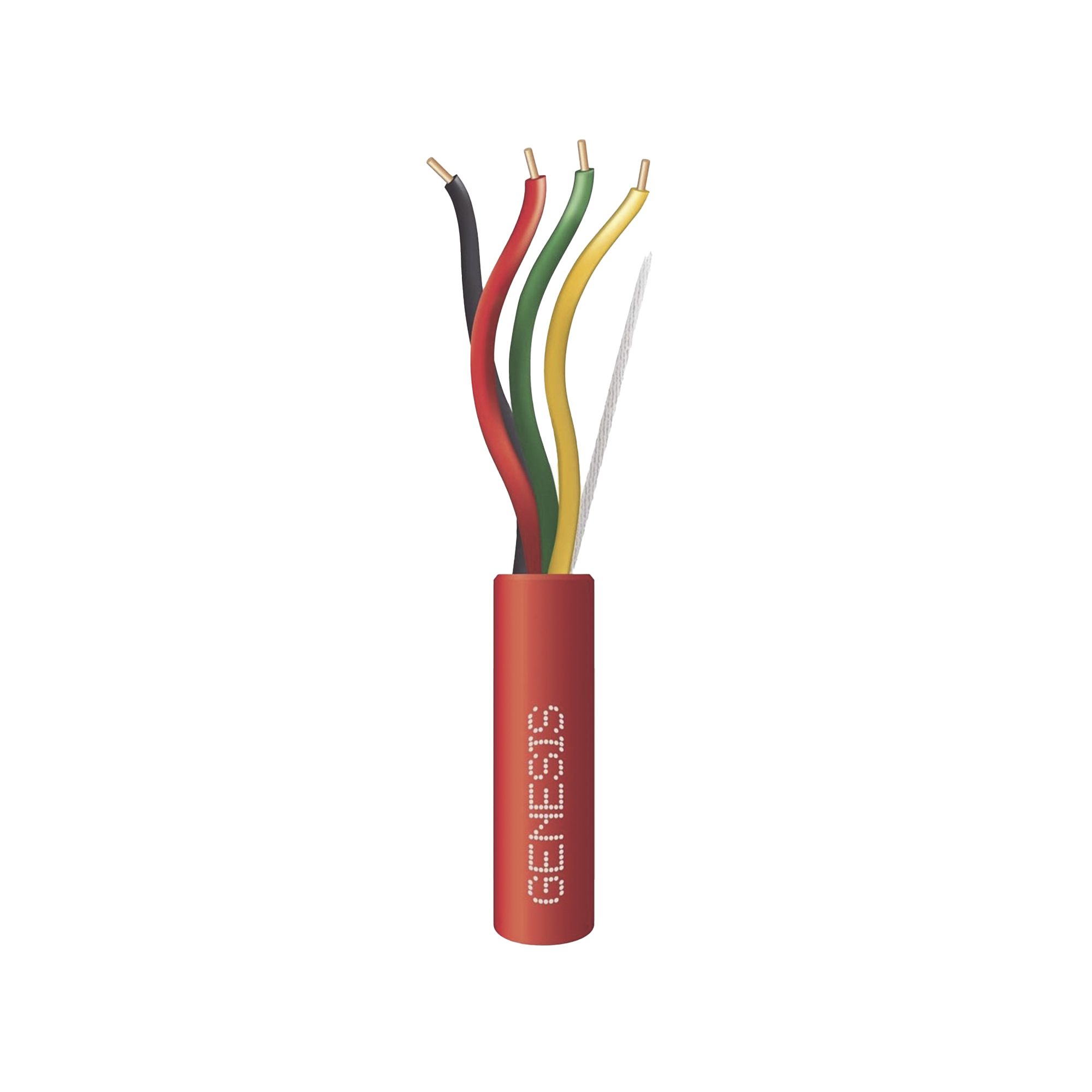 Bobina de 305 Metros de Alambre / 4 x 14 AWG / Riser / Tipo FPLR-CL3R / Resistente al Fuego / Color Rojo / Para Sistemas Contra Incendio o Sistemas de Evacuación