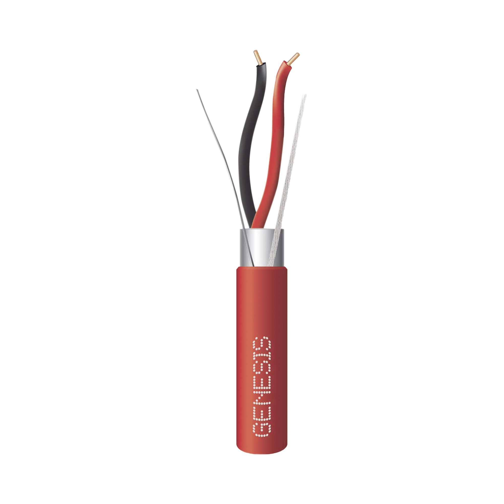 Bobina de 152 Metros de Alambre / 2 x 16 AWG / Riser / BLINDADO / Tipo FPLR / Color Rojo / Para Aplicaciones en Sistemas de Detección de Incendio y Sistemas de Evacuación