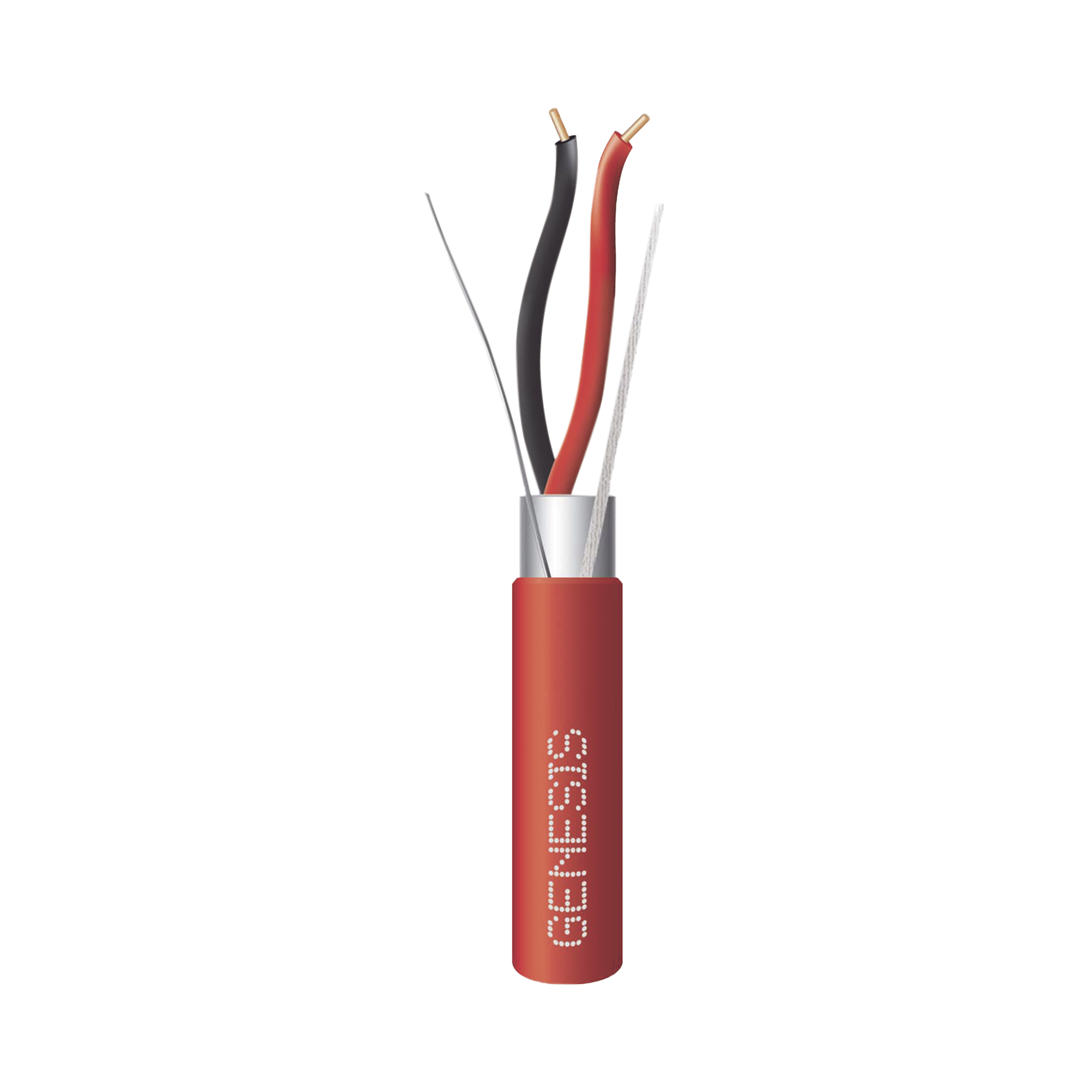 Bobina de 152 Metros de Alambre / 2 x 14 AWG / Riser / BLINDADO / Tipo FPLR / Color Rojo / Para Aplicaciones en Sistemas de Detección de Incendio y Sistemas de Evacuación