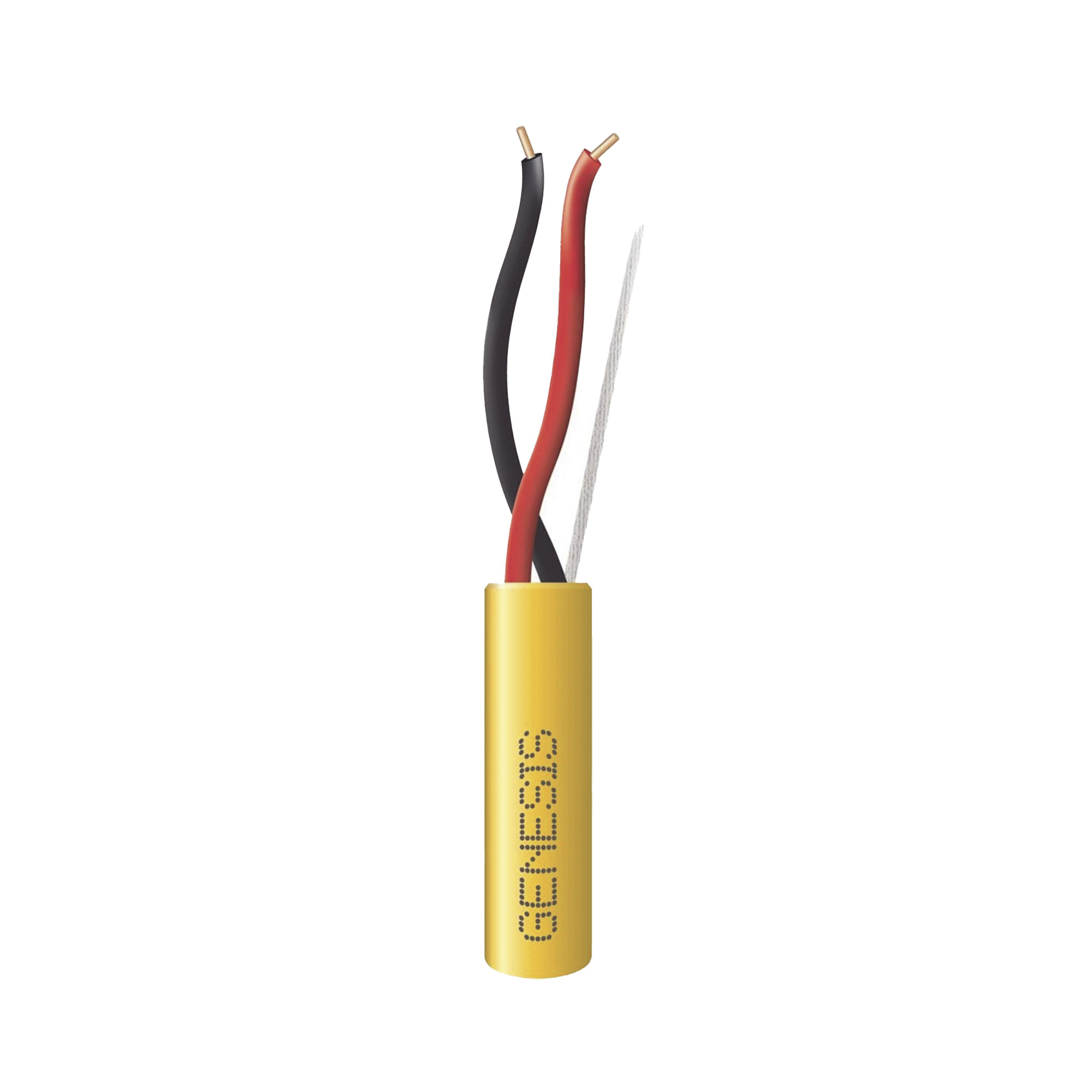 Bobina de 305 Metros / Alambre de Cobre / 2 x 16 AWG / Plenum / Tipo FPLP, CL3P, FT6 Plenum / Color Amarillo / Para Aplicaciones en Sistemas de Detección de Incendio y Sistemas de Evacuación