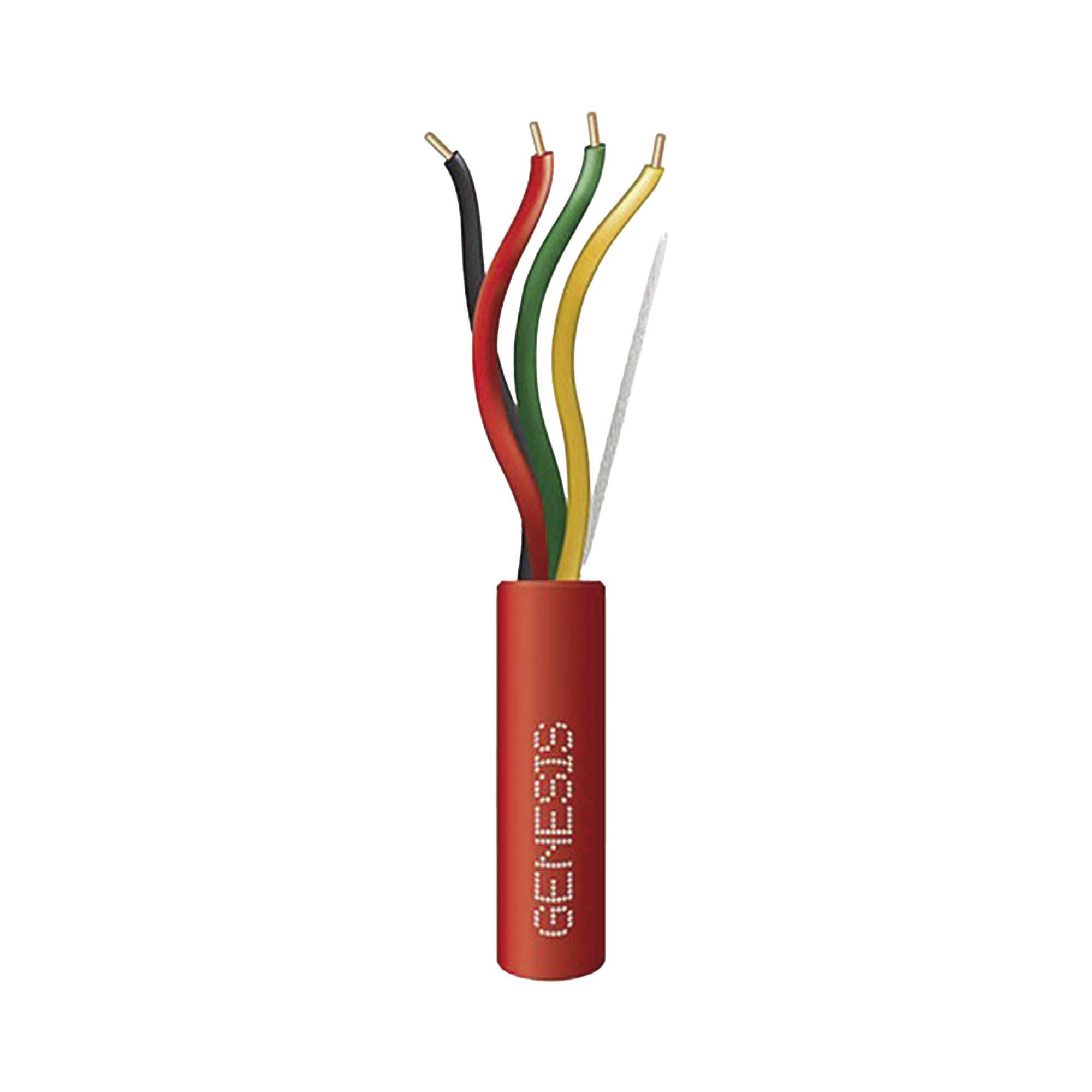 Bobina de 305 Metros de Alambre / 4 x 14 AWG / Plenum / Tipo FPLP-CL3P / Resistente al Fuego / Color Rojo / Para Sistemas Contra Incendio o Sistemas de Evacuación
