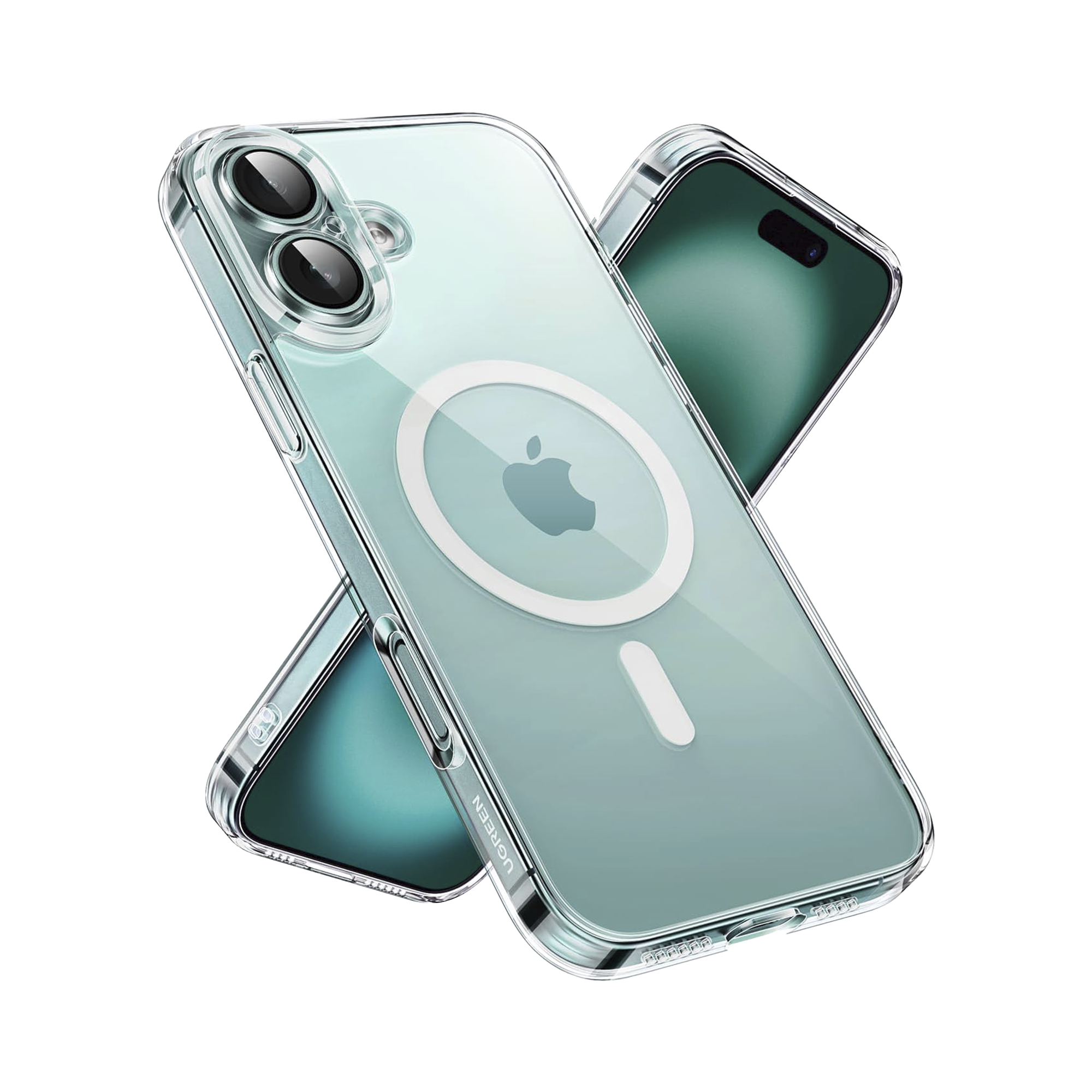 Funda protectora magnética transparente UGREEN Classy para iPhone 16 Plus (transparente)