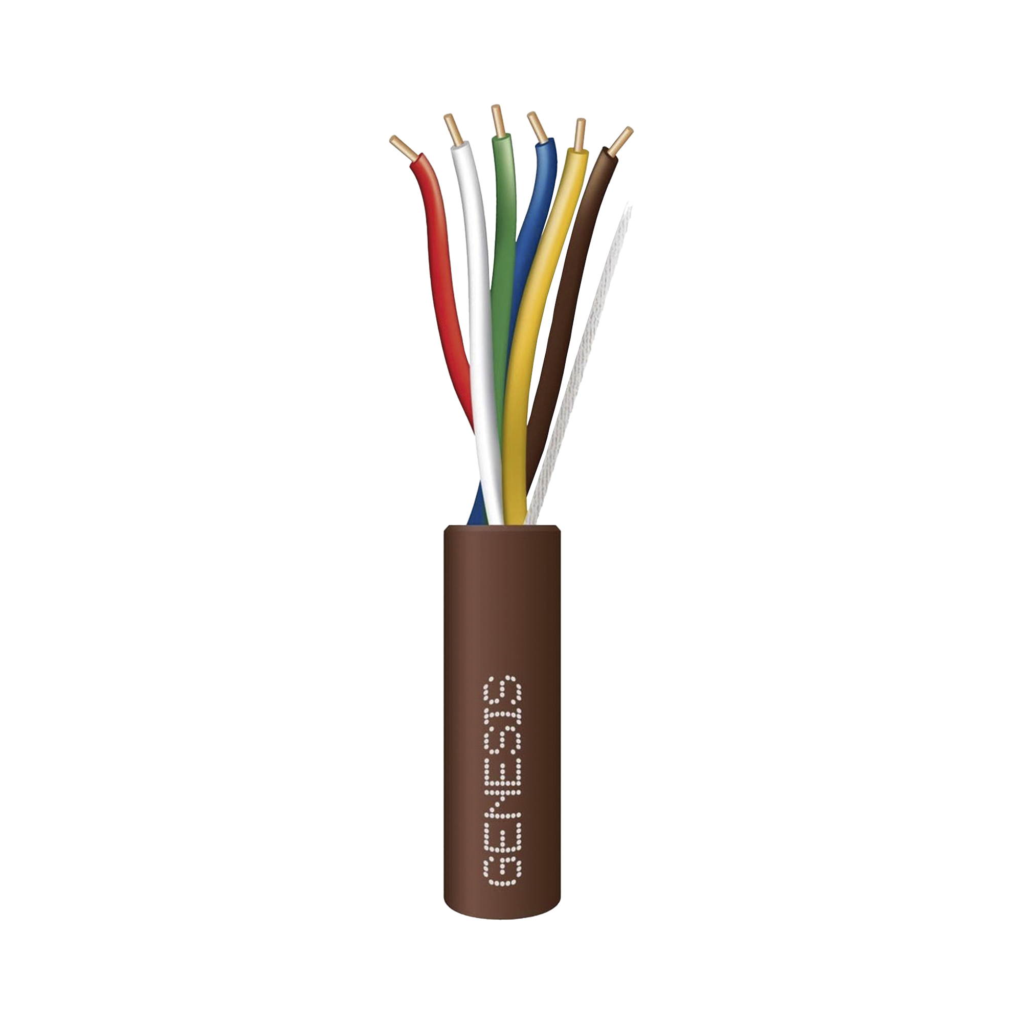Cable en Bolsa de 76 Metros /  Cable de Cobre / 6 x 20 AWG / Tipo CL2 / Para Interior / Color Café / Para Aplicaciones de Alarmas de Intrusión y Automatización