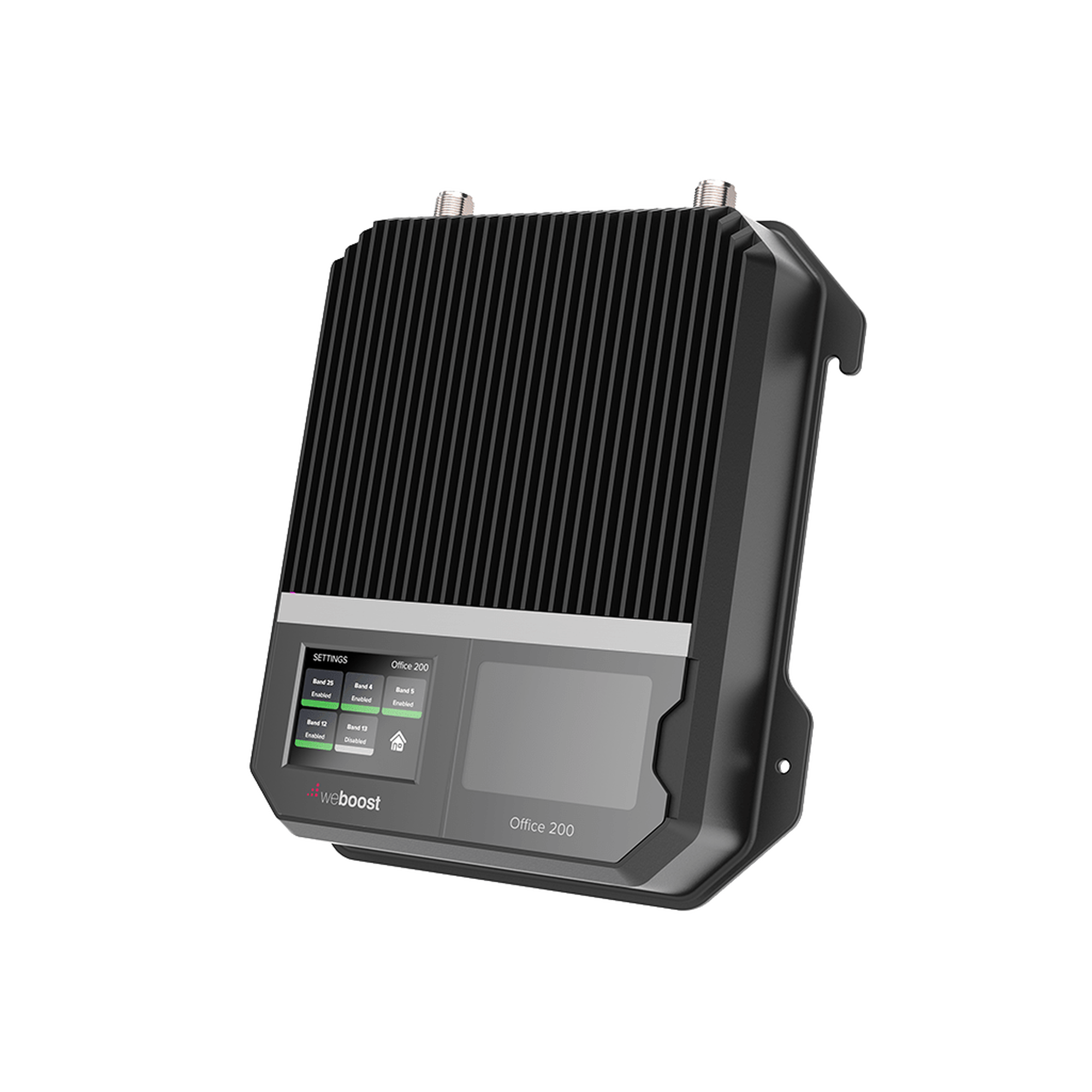 Amplificador Office 200 para 4G, 3G, 2G y llamada VoLTE y convencional. Especial para personalizarlo con antenas, cables y accesorios de acuerdo al requerimiento de la instalación. Puede cubrir áreas de hasta 4300 Metros Cuadrados