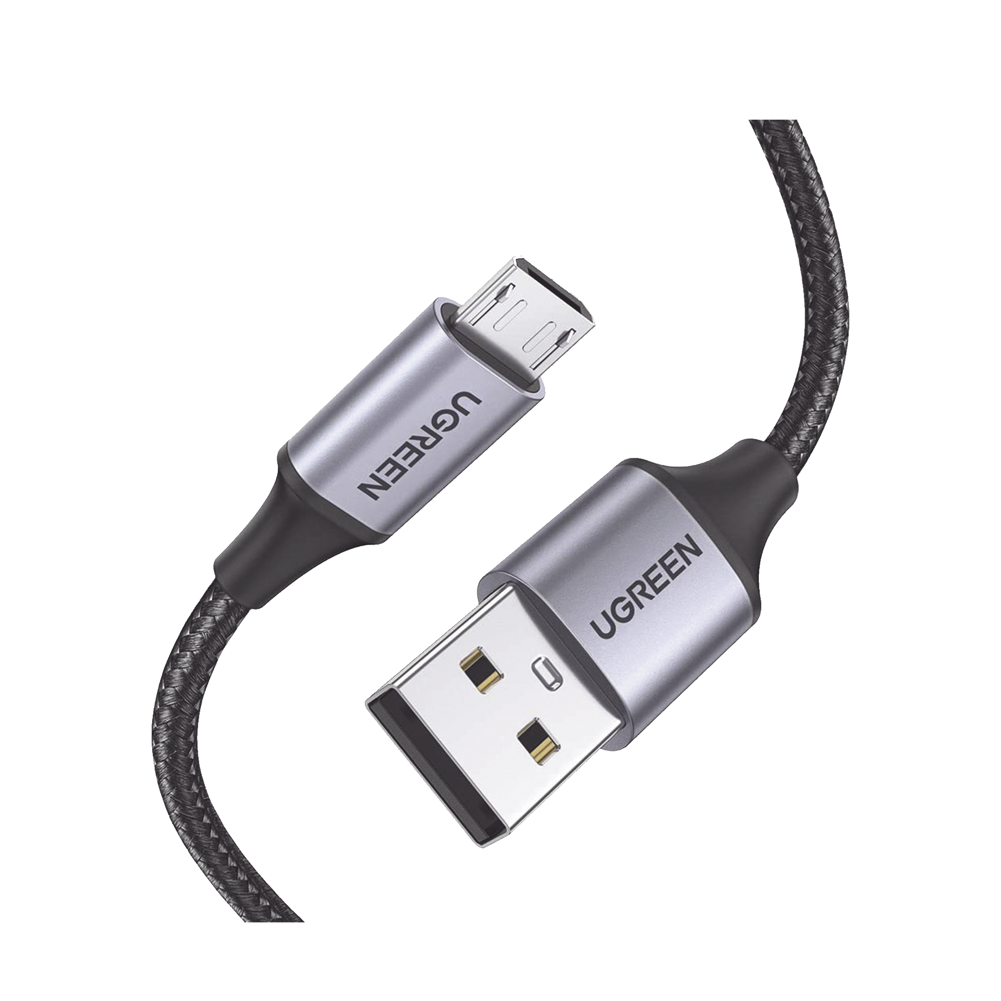 Cable USB-A a Micro USB | 1 Metro | Carga Rápida | QC 3.0/2.0 | FPC | AFC | Transferencia de datos de 480 Mbps | Recarga hasta 18W | Protección Integrada | Caja de Aluminio | Nylon Trenzado | Color Negro.