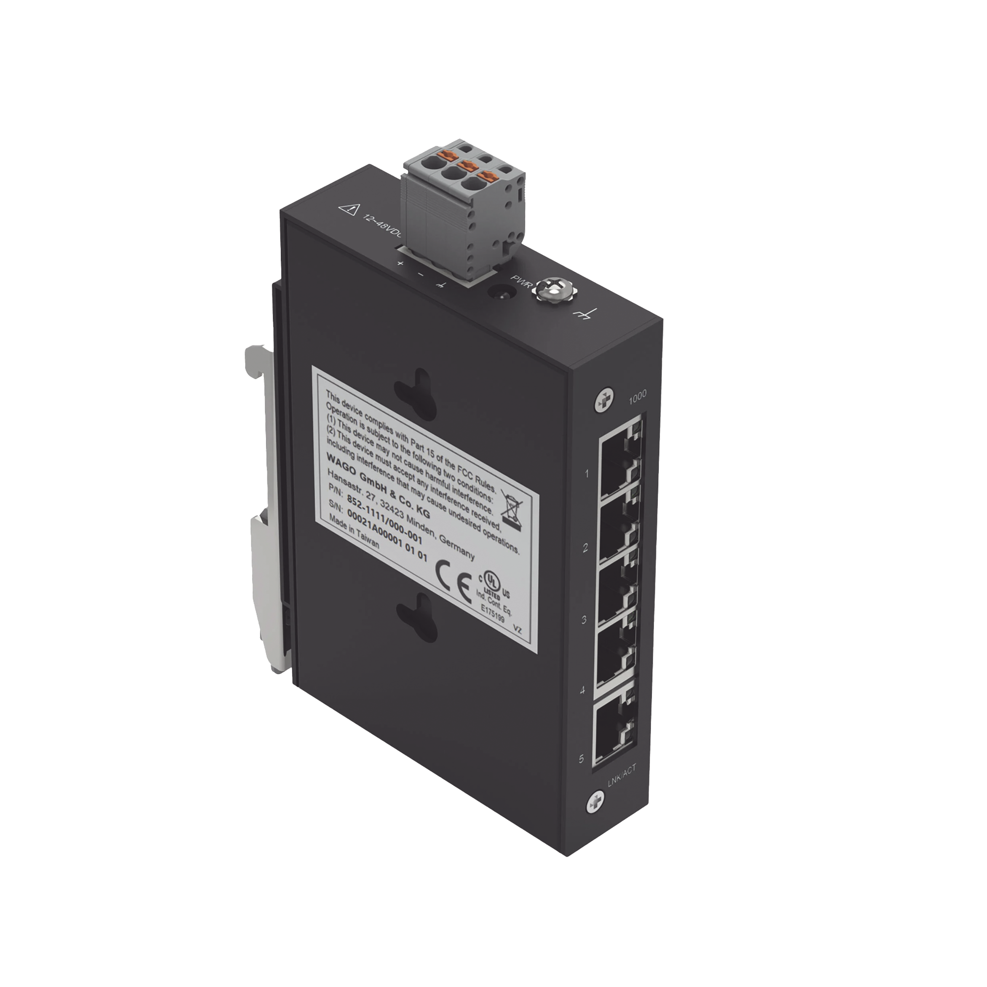 INDUSTRIAL ECO SWITCH 5 PUERTOS 1000 BASE-T NEGRO