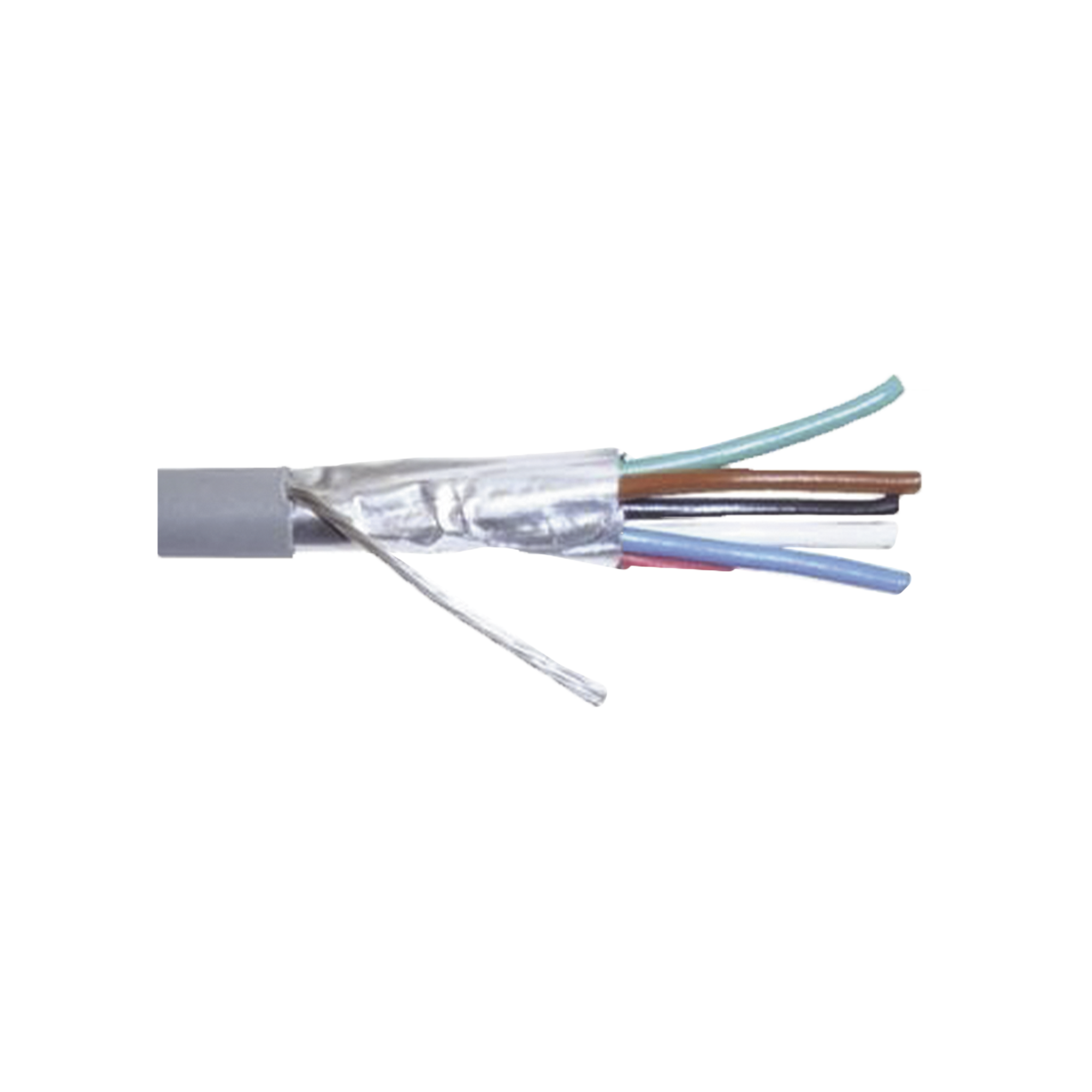 Cable Calibre 22, CMR, 6 Conductores, Blindado, 305 metros, Color Gris