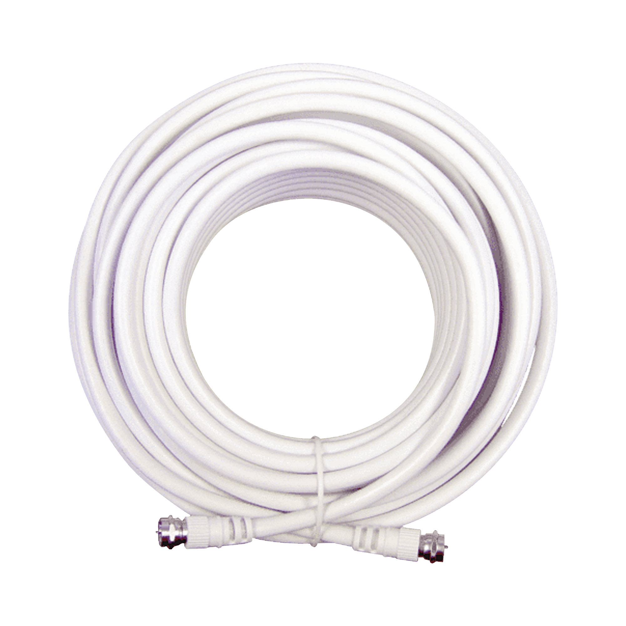 Jumper Coaxial con Cable Tipo RG-6 en Color Blanco de 15.24 Metros de Longitud y Conectores F Macho en Ambos Extremos. 75 Ohm de Impedancia.