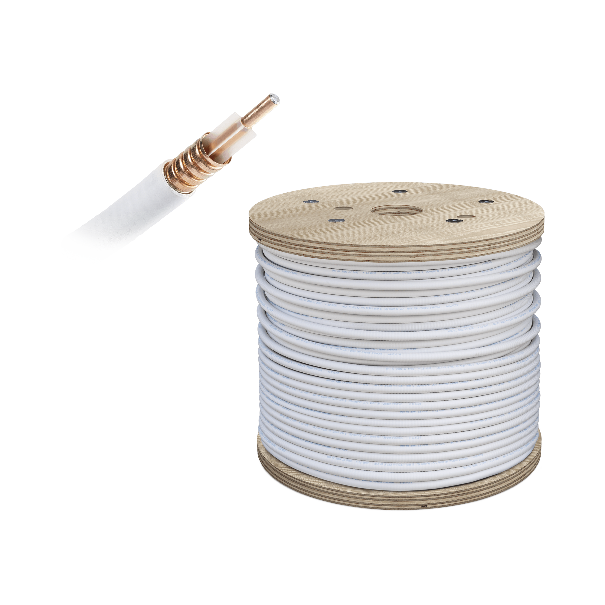 Carrete de cable coaxial PLENUM de baja perdida WILSON de 1/2". 50 Ohm de impedancia. Carrete de 152.4 m